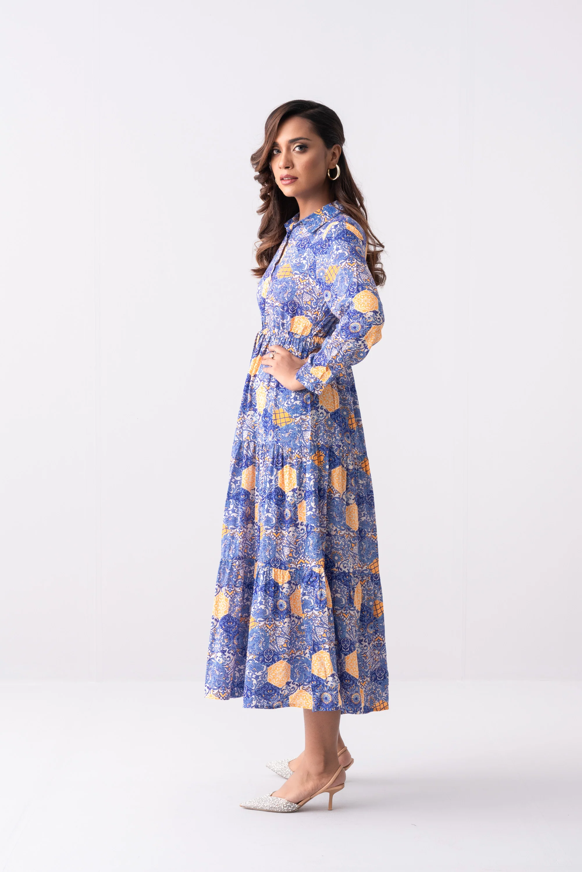 Regular Fit Tiered Long Dress - Mystika - Image 3