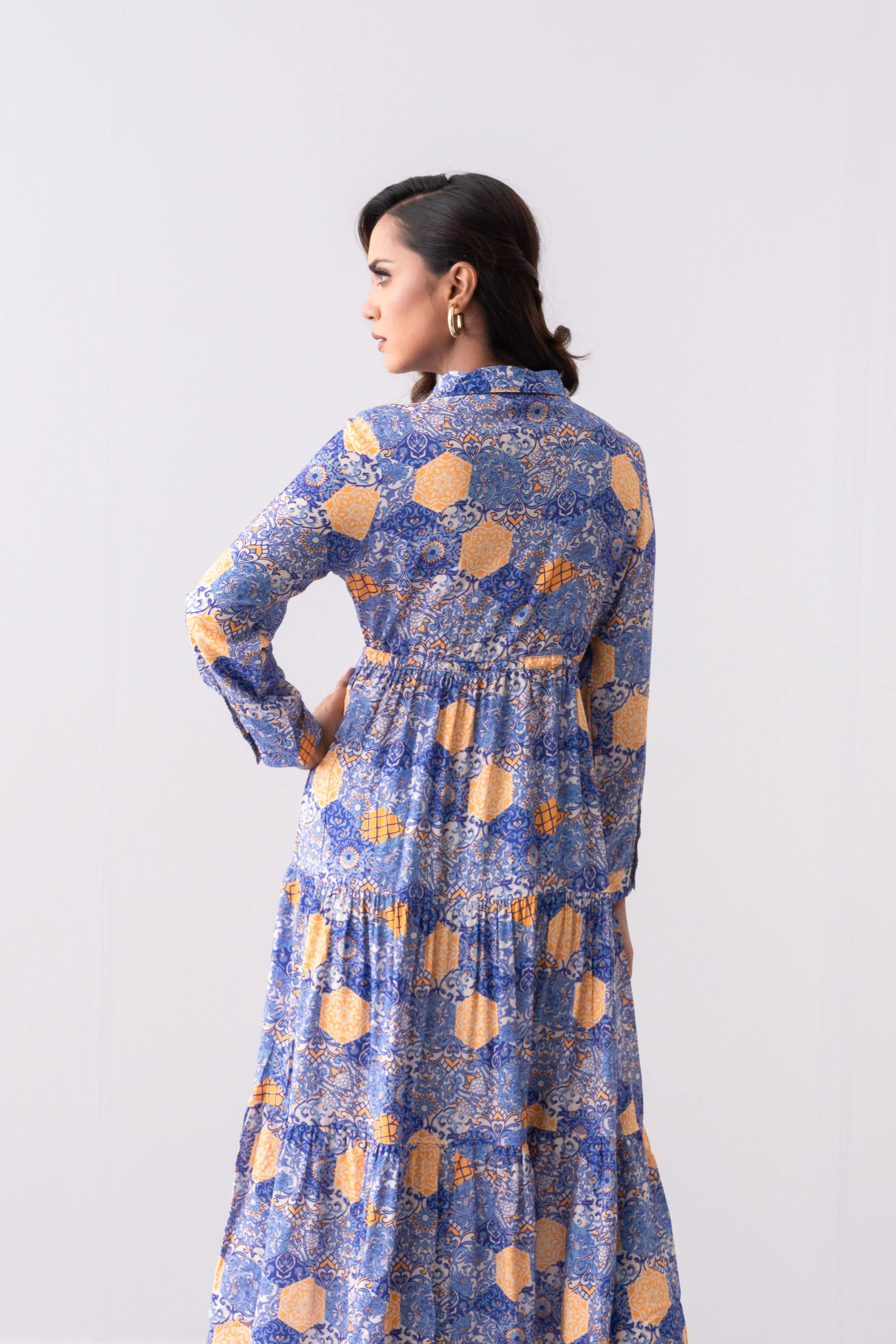 Regular Fit Tiered Long Dress - Mystika - Image 4