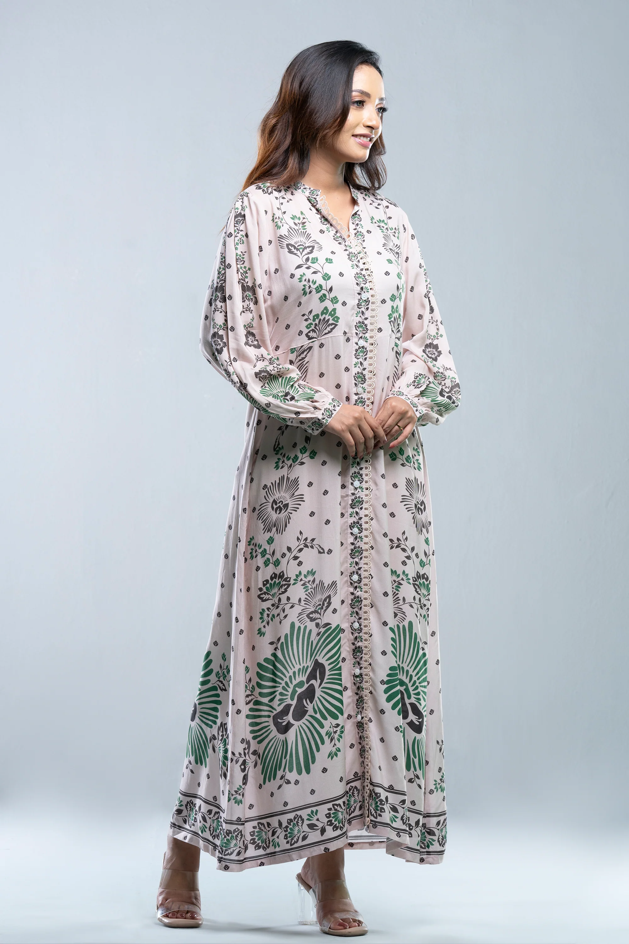 Floral Printed Long Dress - Mystika - Image 3