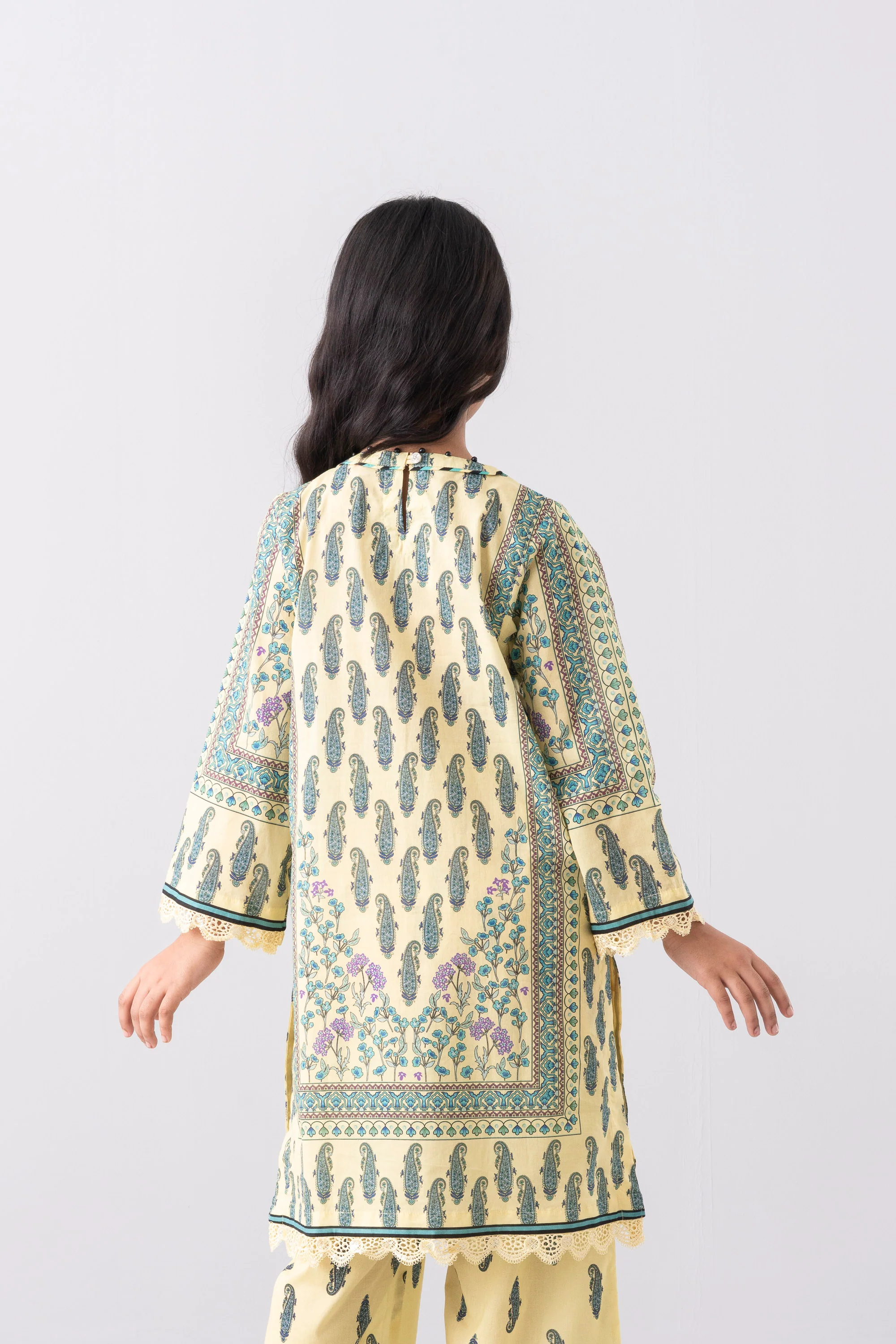 Relaxed Fit Printed Three-Piece Princess Lawn with Chiffon Dupatta (6-8 Years) - Image 4