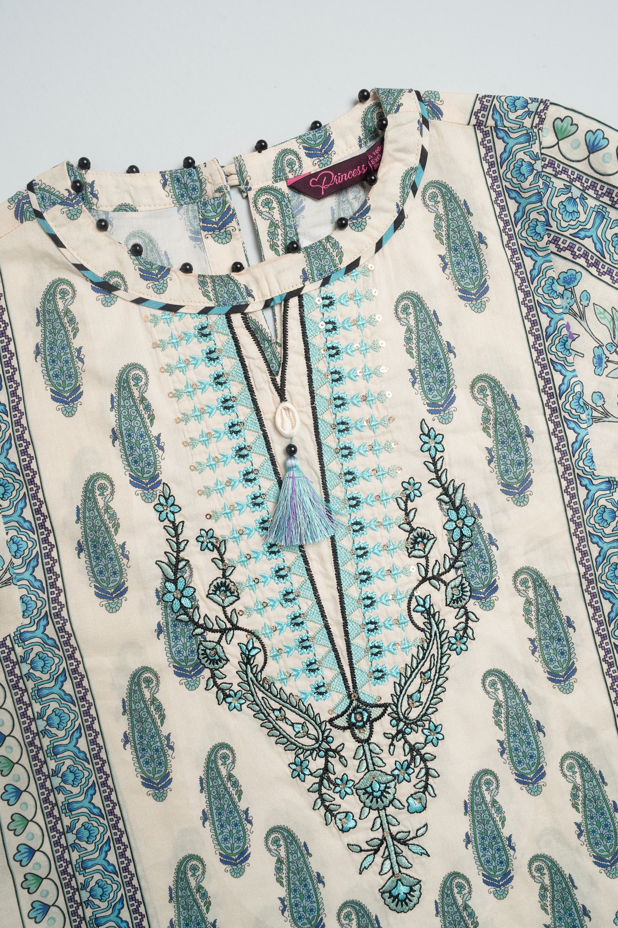 Relaxed Fit Printed Three-Piece Princess Lawn with Chiffon Dupatta - Image 6