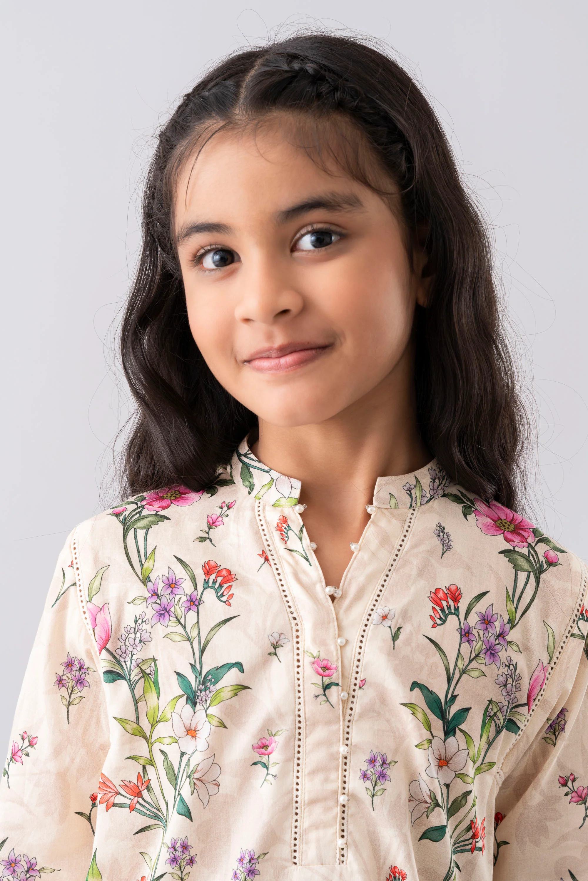 Relaxed Fit Printed Three-Piece Princess Lawn with Chiffon Dupatta (2-4 Years) - Image 5