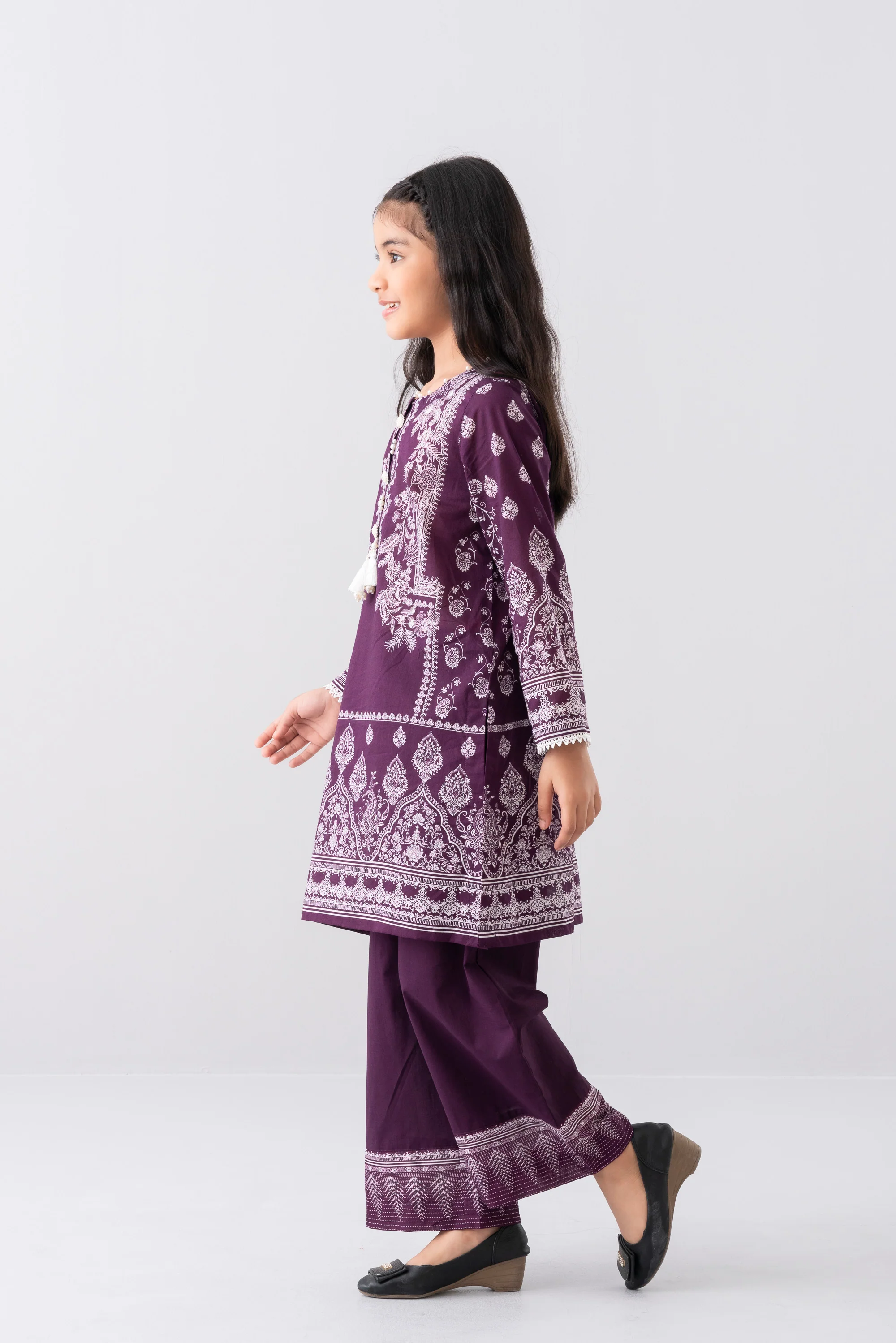 Smart Fit Printed Three-Piece Princess Lawn with Chiffon Dupatta (2-4 Years) - Image 3