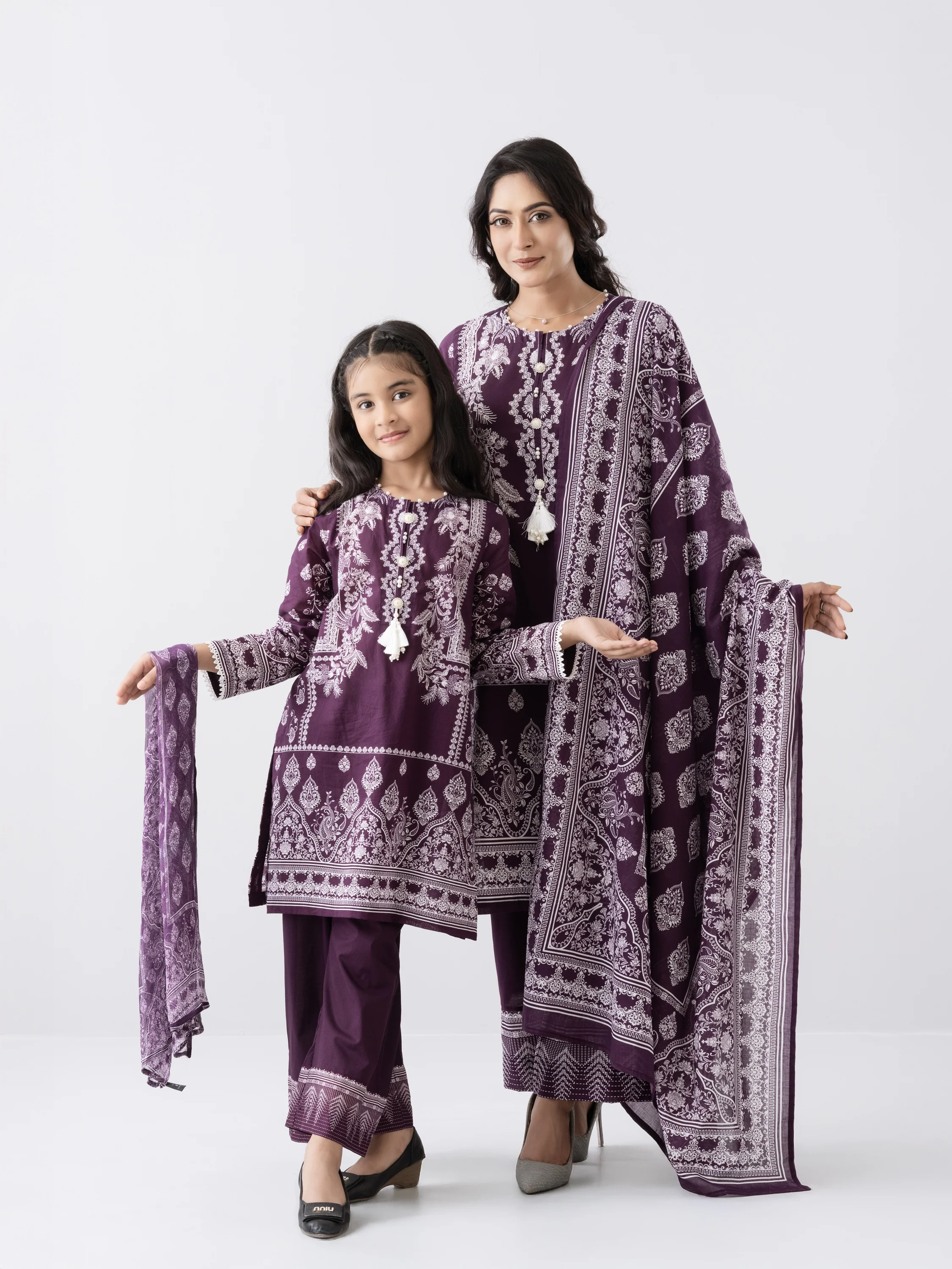 Smart Fit Printed Three-Piece Princess Lawn with Chiffon Dupatta (2-4 Years) - Image 7