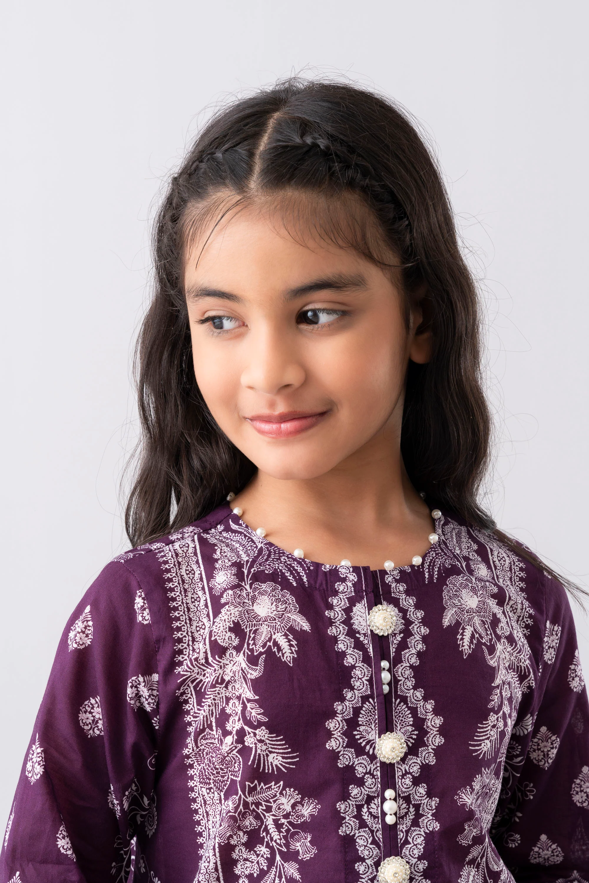 Smart Fit Printed Three-Piece Princess Lawn with Chiffon Dupatta (6-8 Years) - Image 5