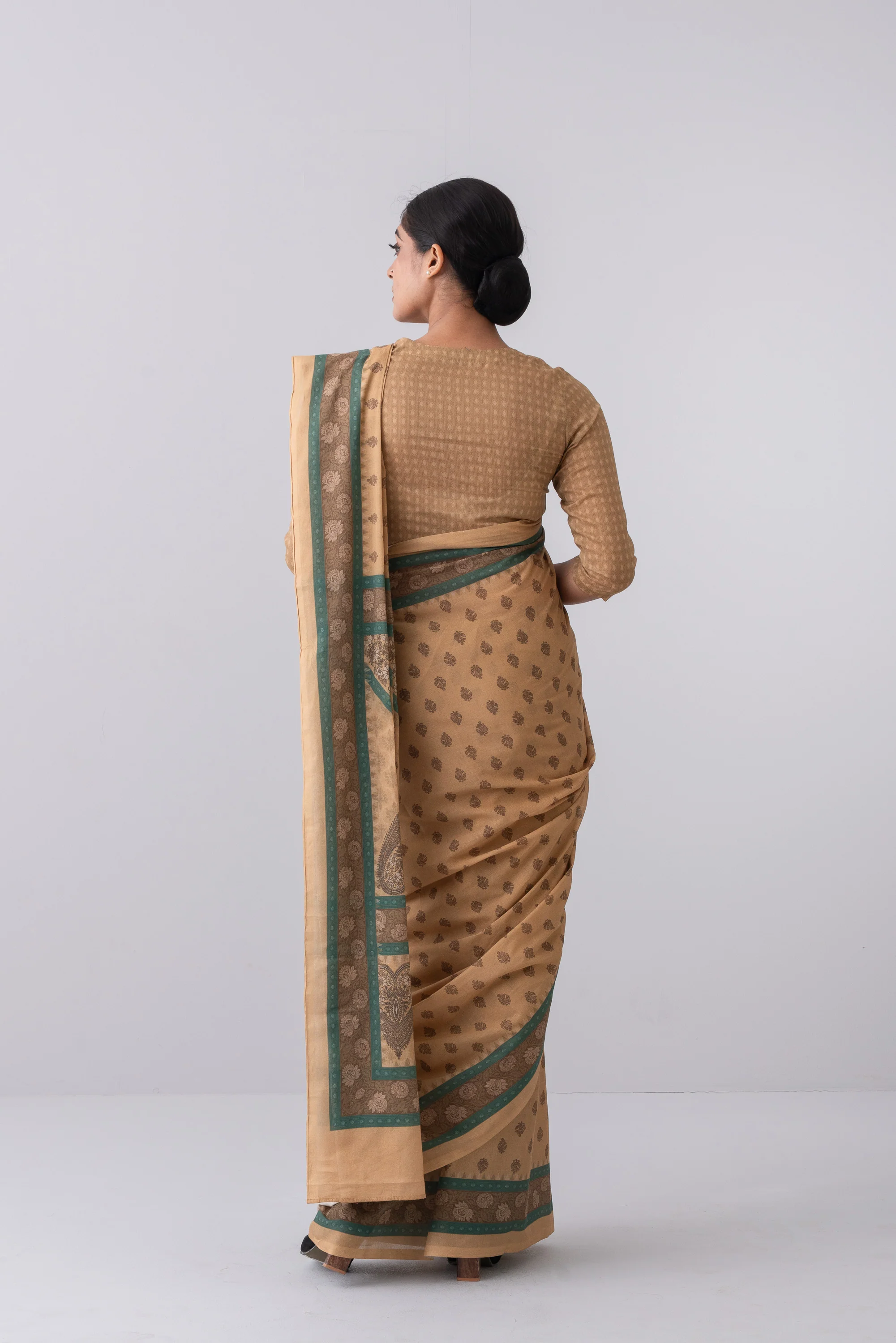 Digital Printed Cotton Saree - Image 4