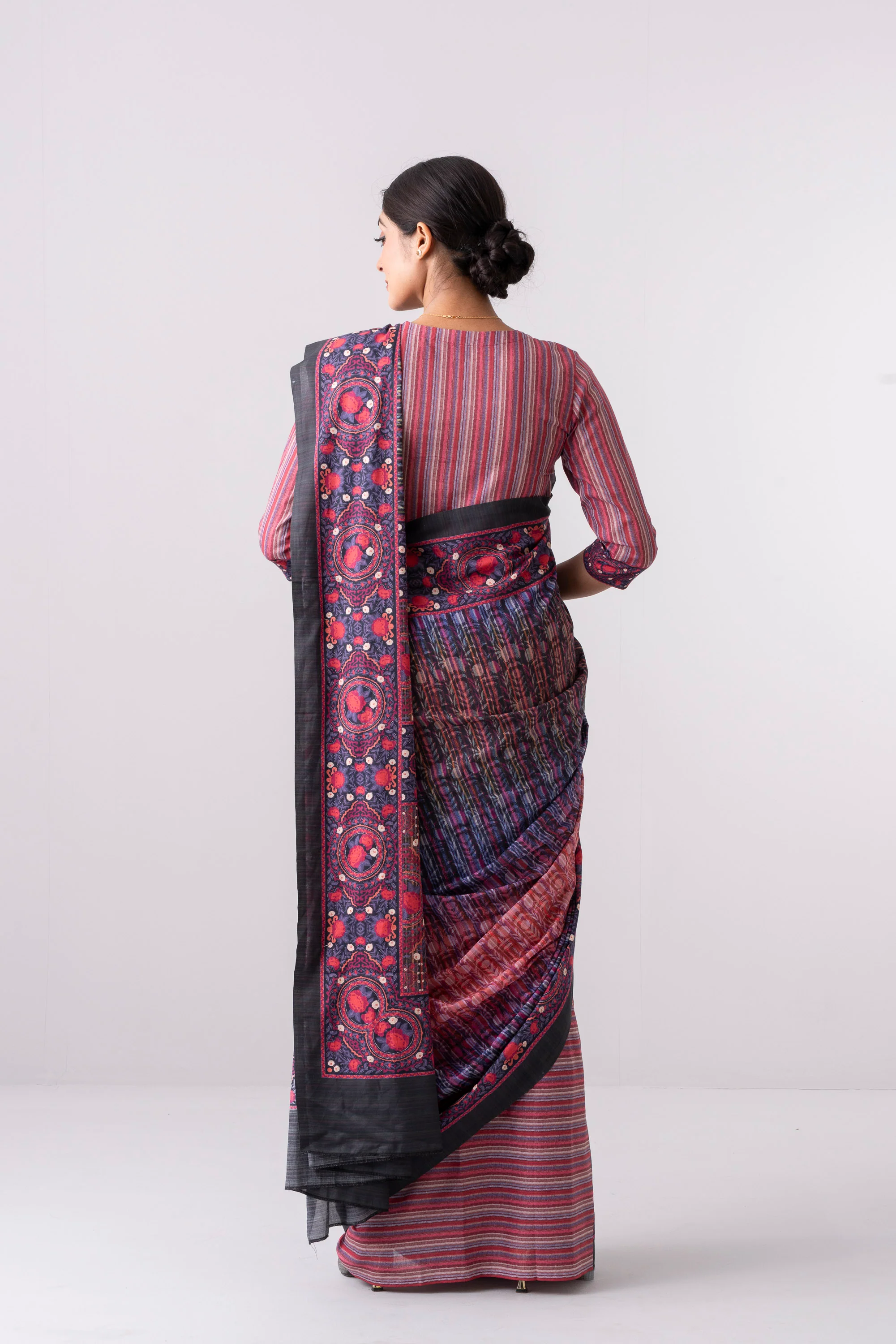 Digital Printed Cotton Saree - Image 3
