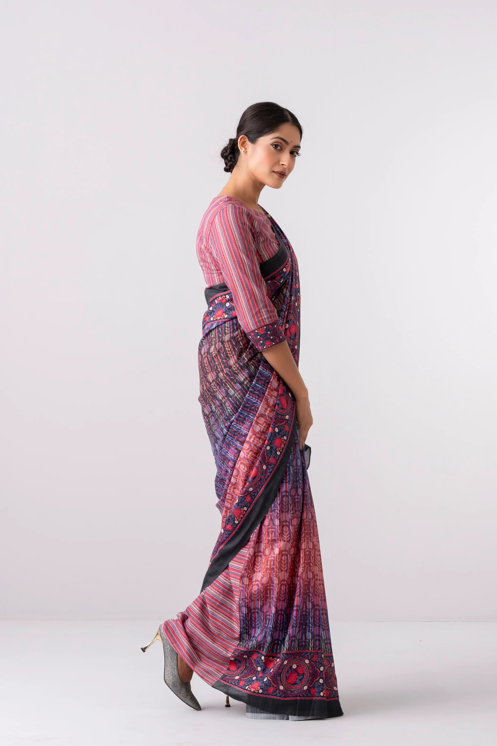 Digital Printed Cotton Saree - Image 4
