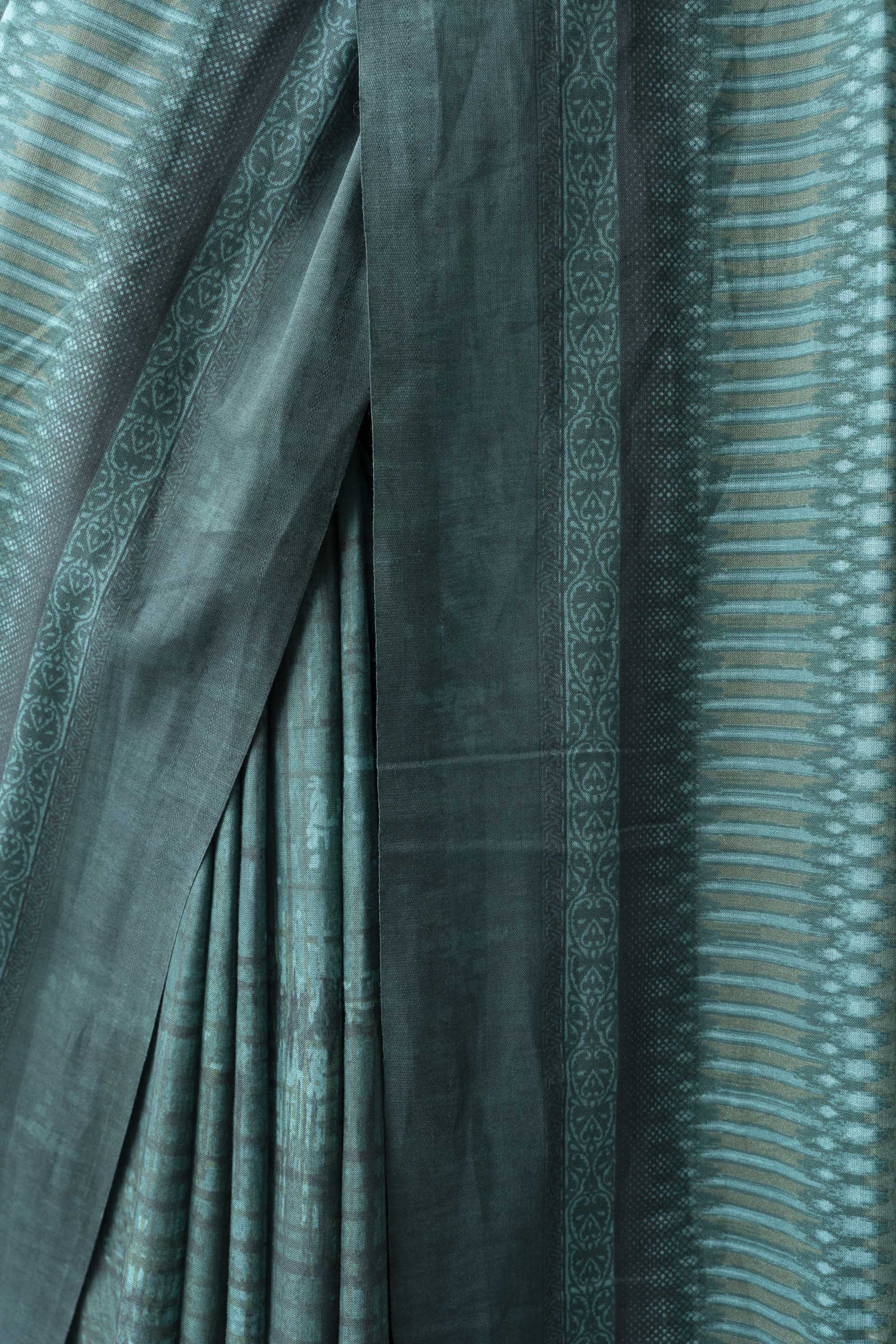 Digital Printed Cotton Saree - Image 5