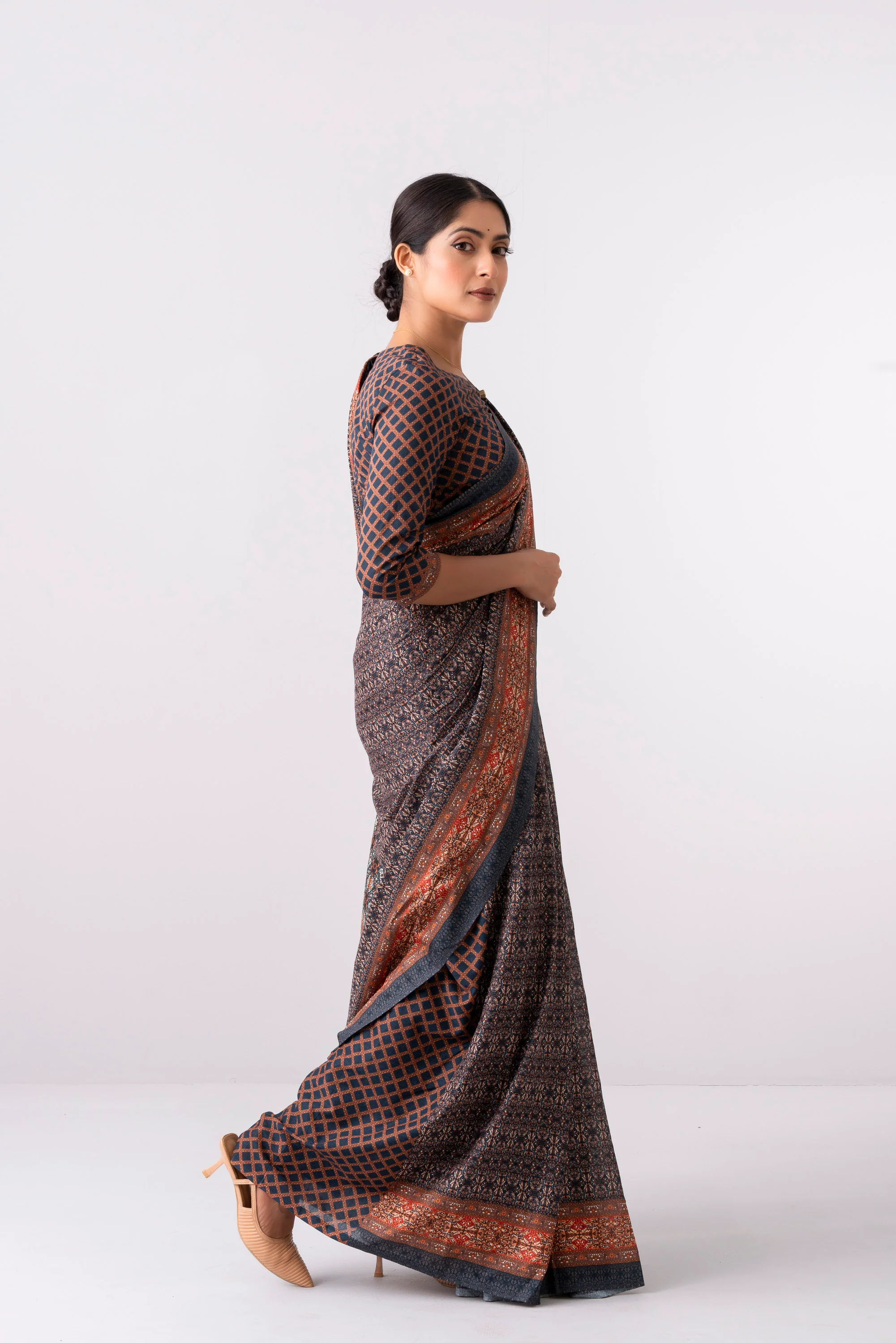 Digital Printed Cotton Saree - Image 3