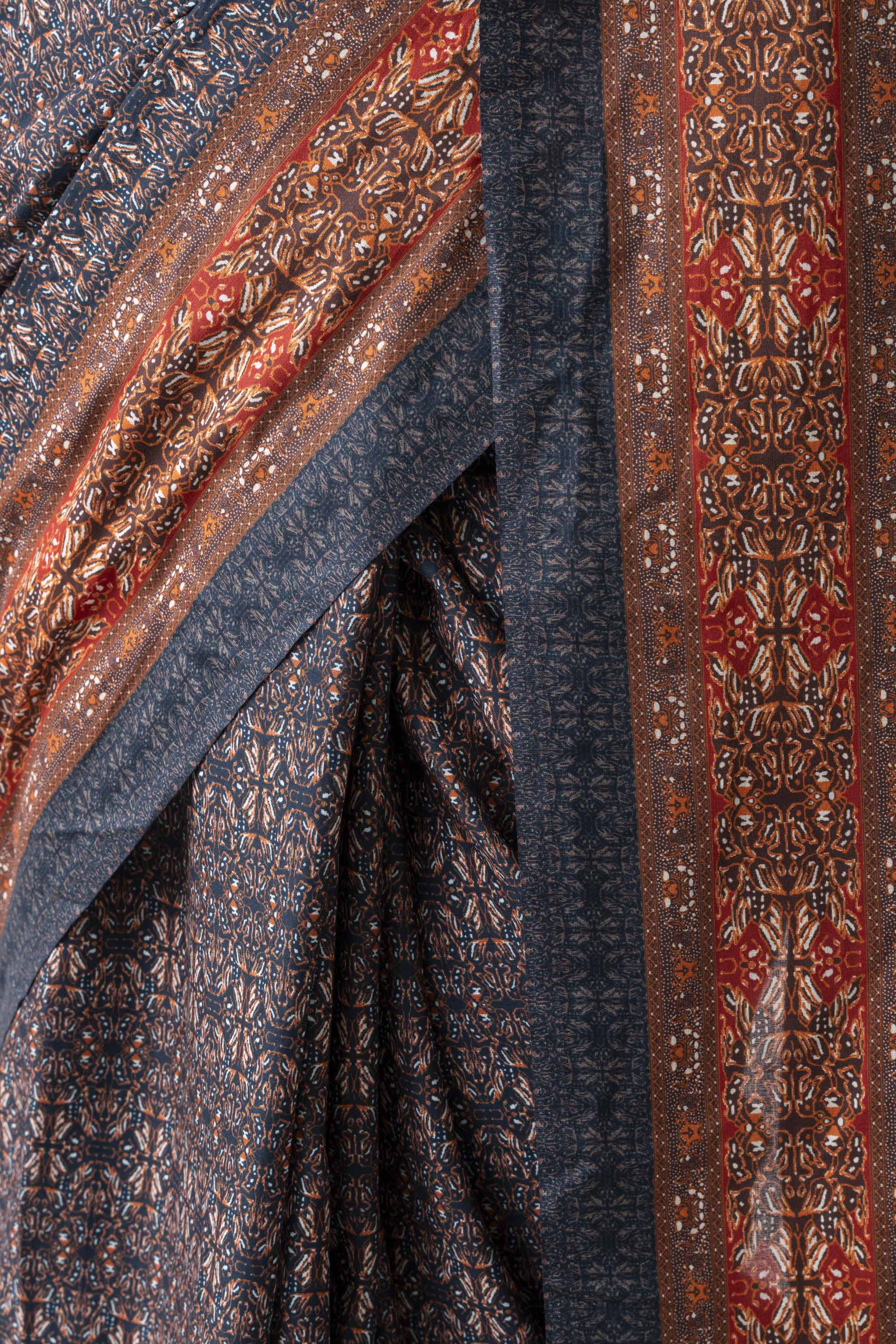 Digital Printed Cotton Saree - Image 5
