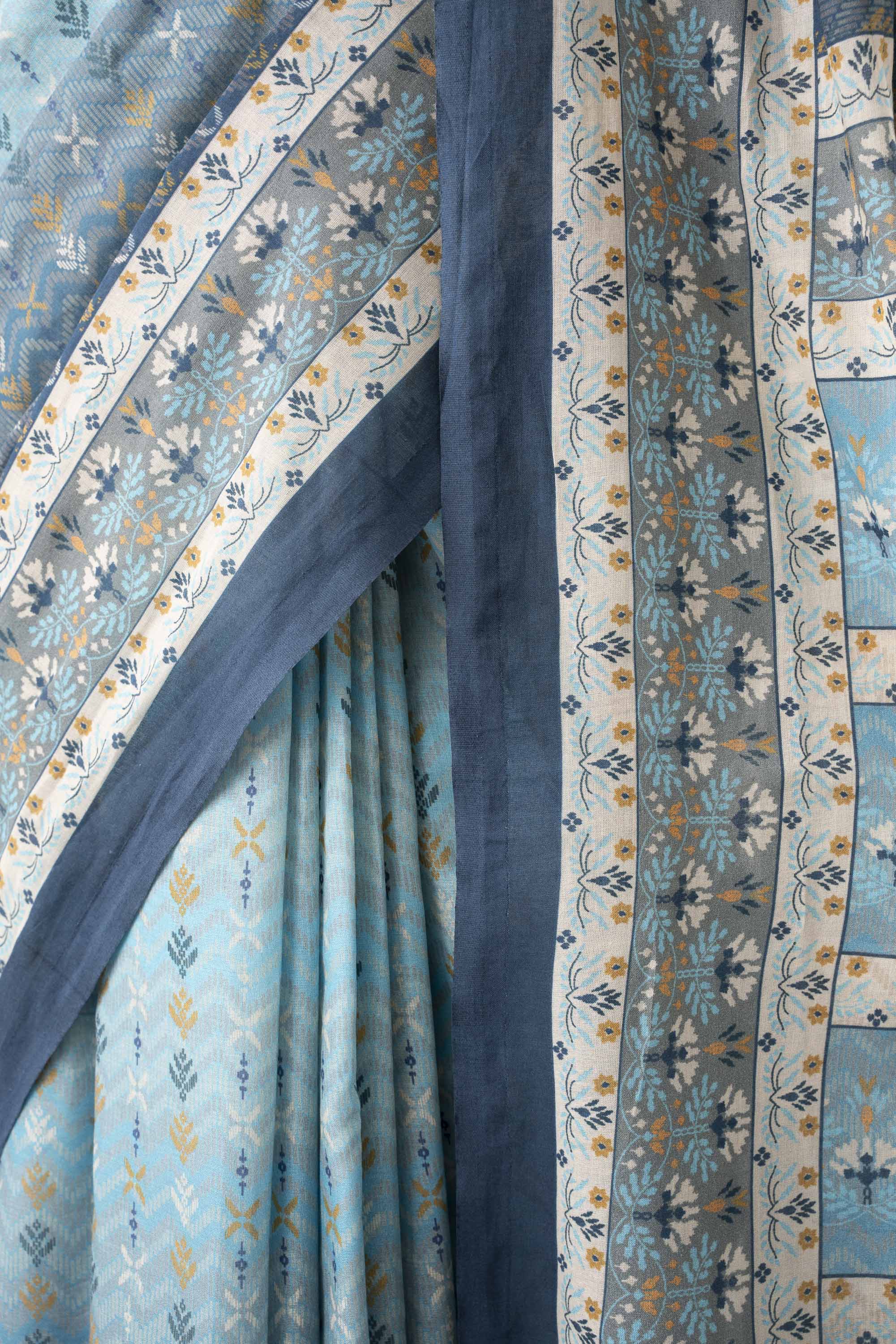Digital Printed Cotton Saree - Image 12