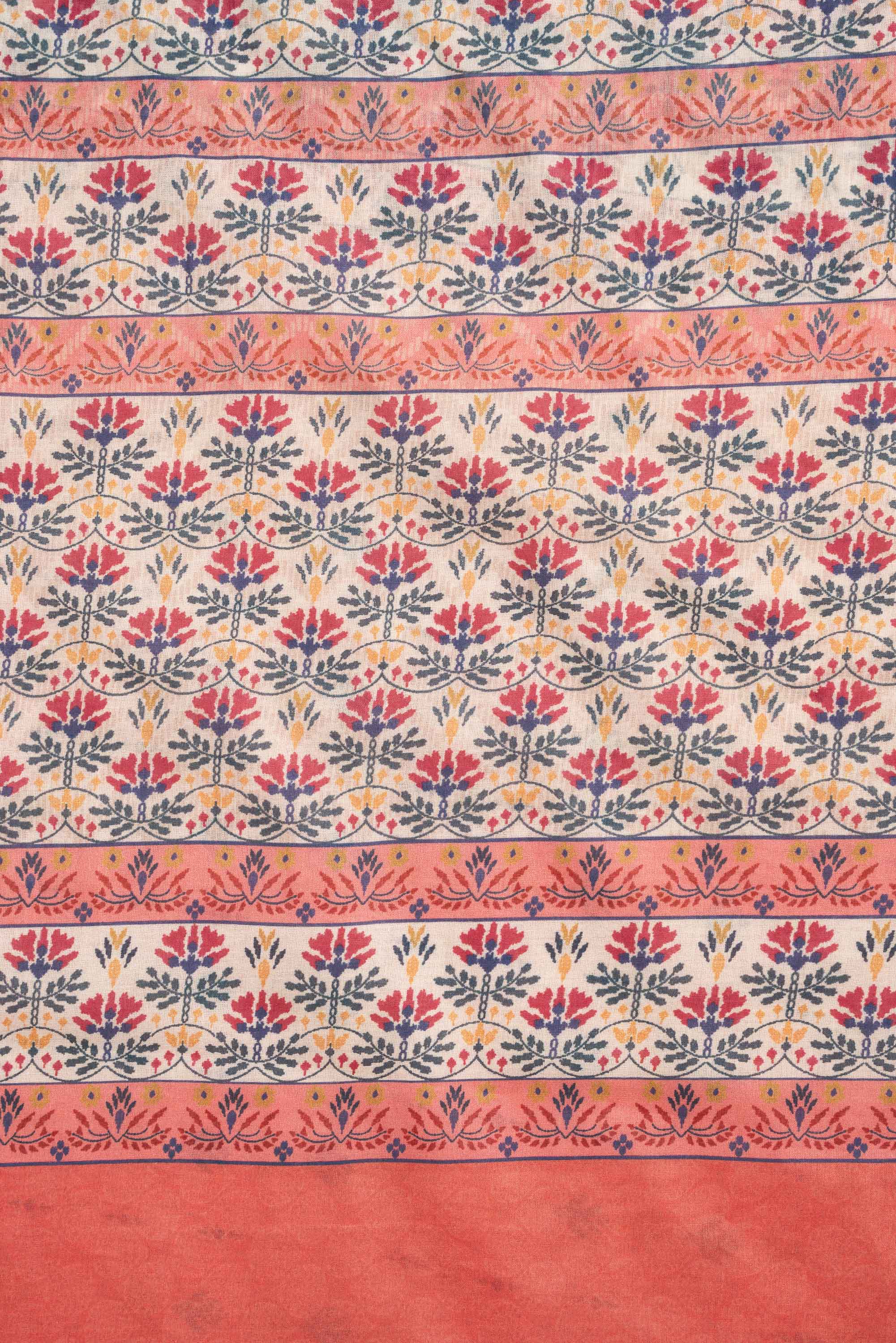 Digital Printed Cotton Saree - Image 6