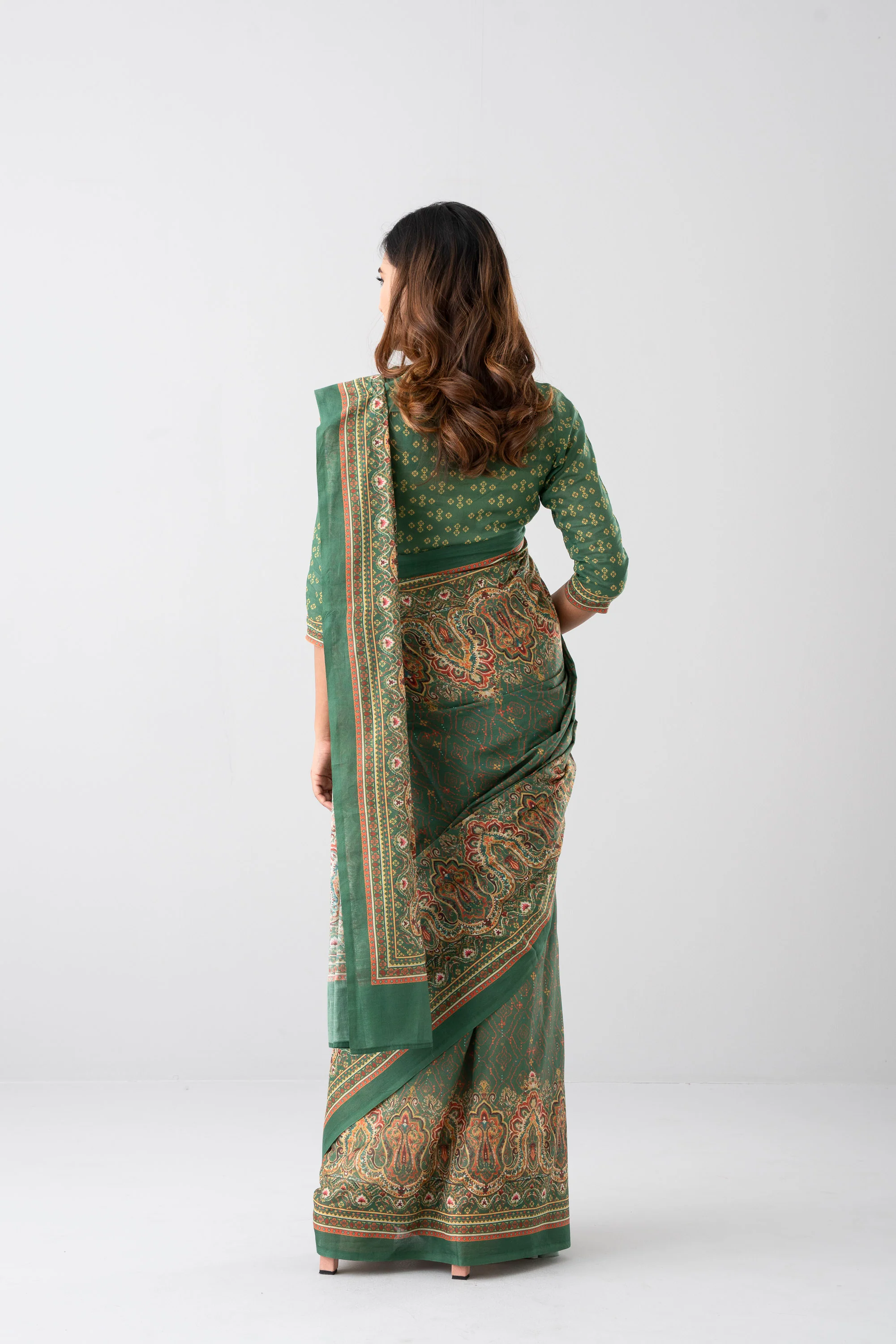 Digital Printed Cotton Saree - Image 10