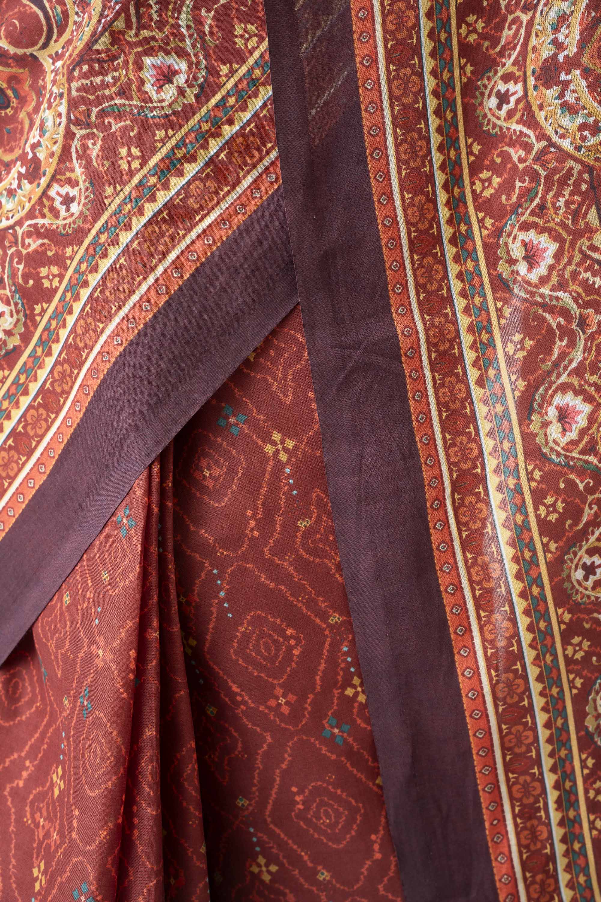 Digital Printed Cotton Saree - Image 6