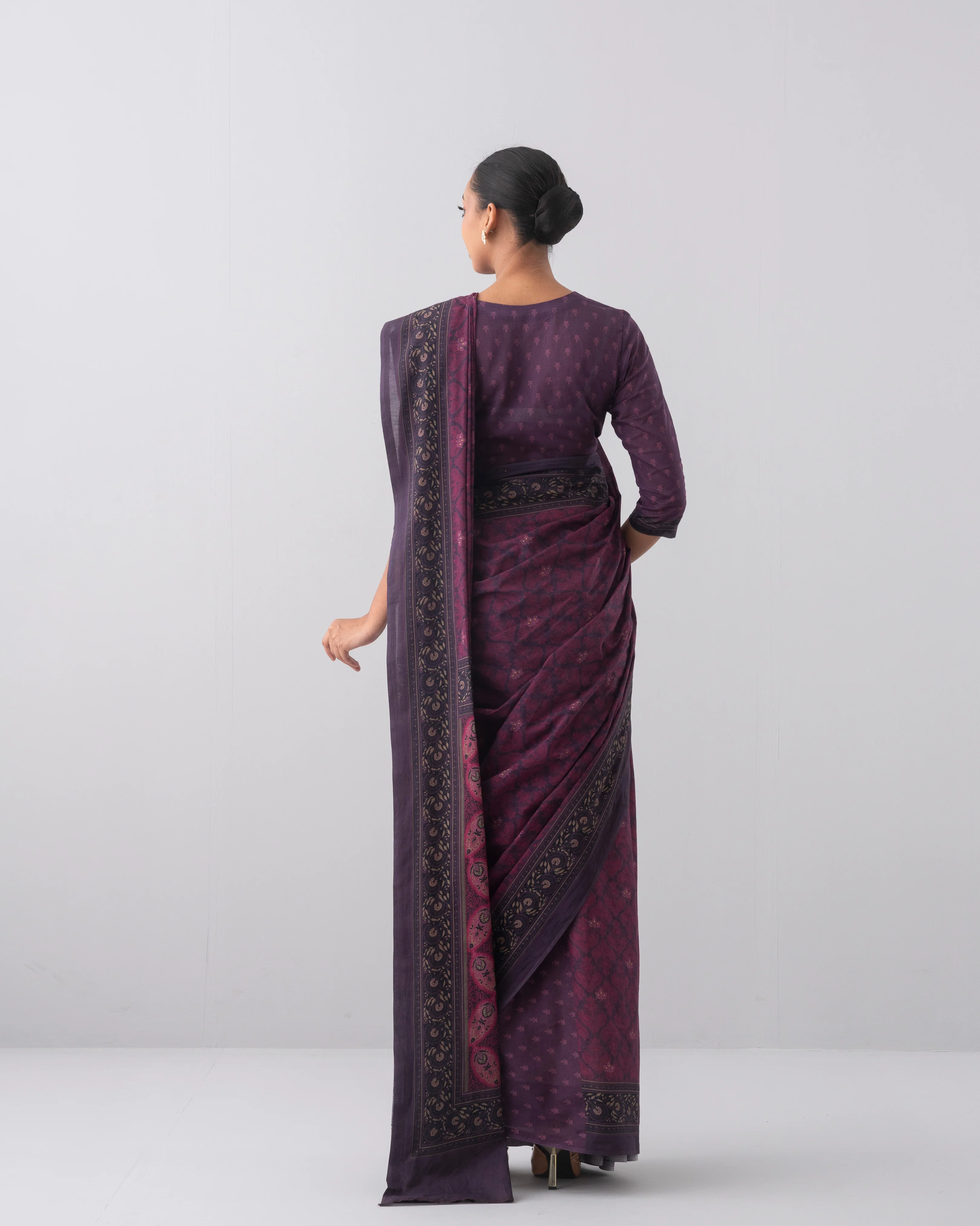 Digital Printed Cotton Saree - Image 13