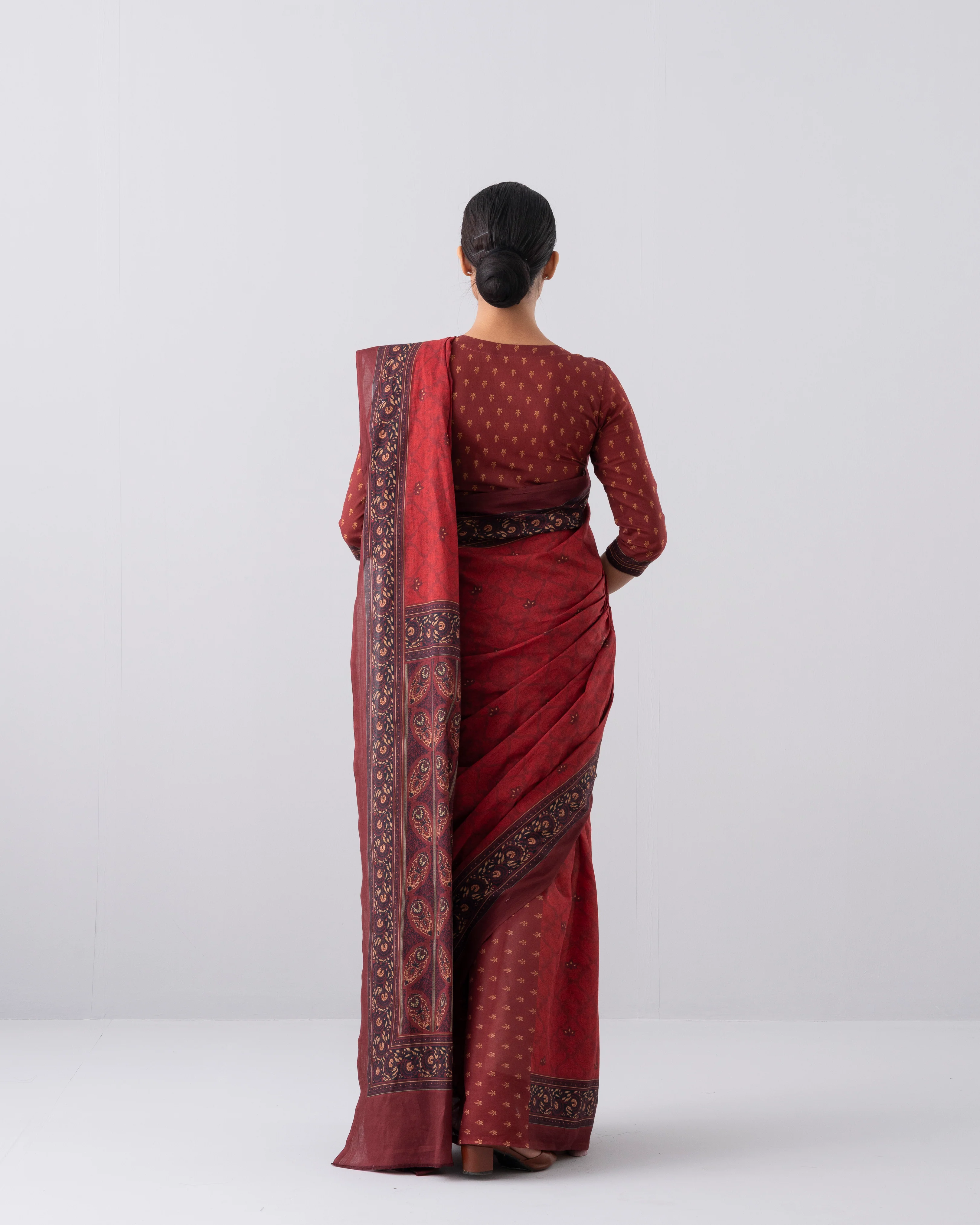 Digital Printed Cotton Saree - Image 5