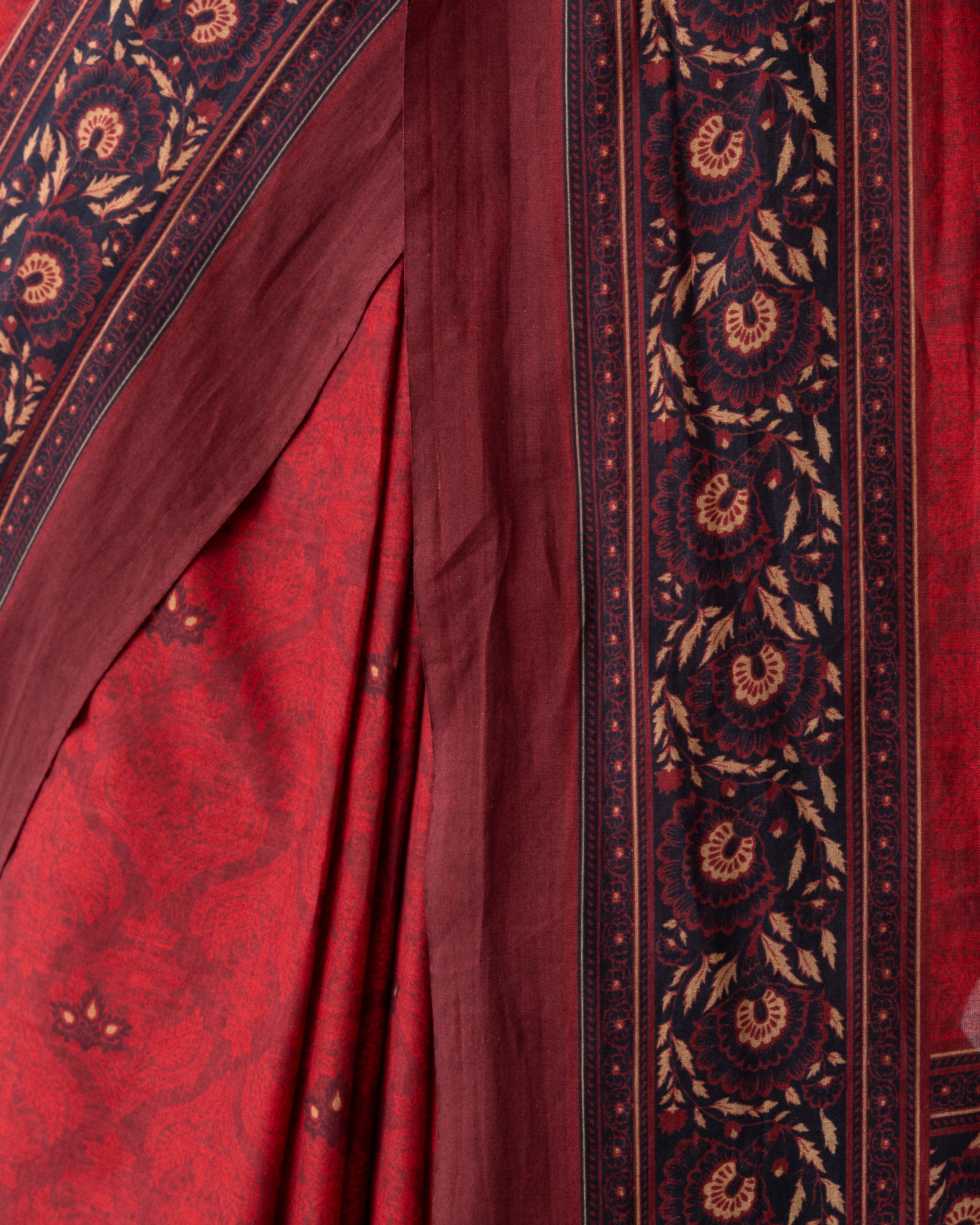 Digital Printed Cotton Saree - Image 7