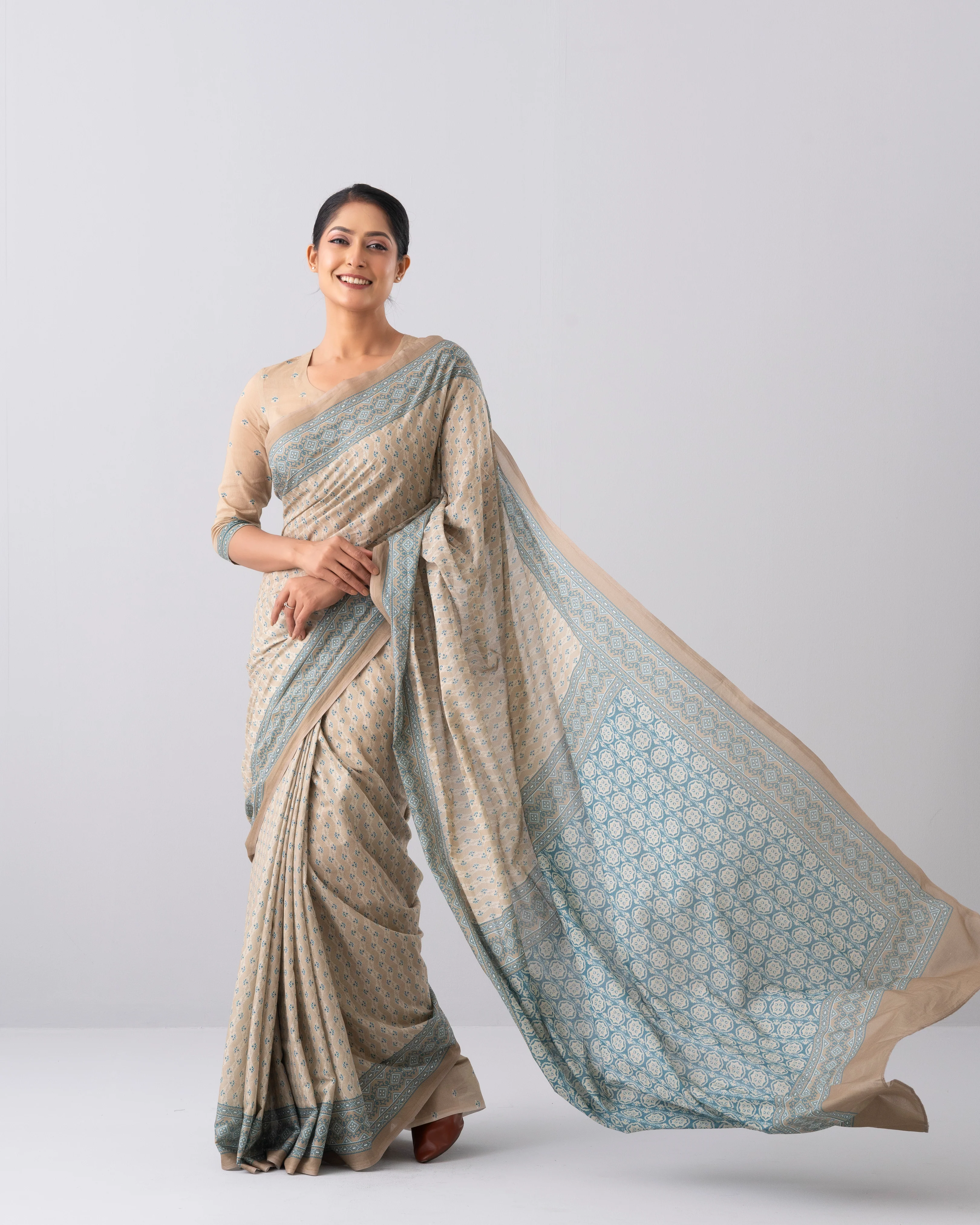 Digital Printed Cotton Saree