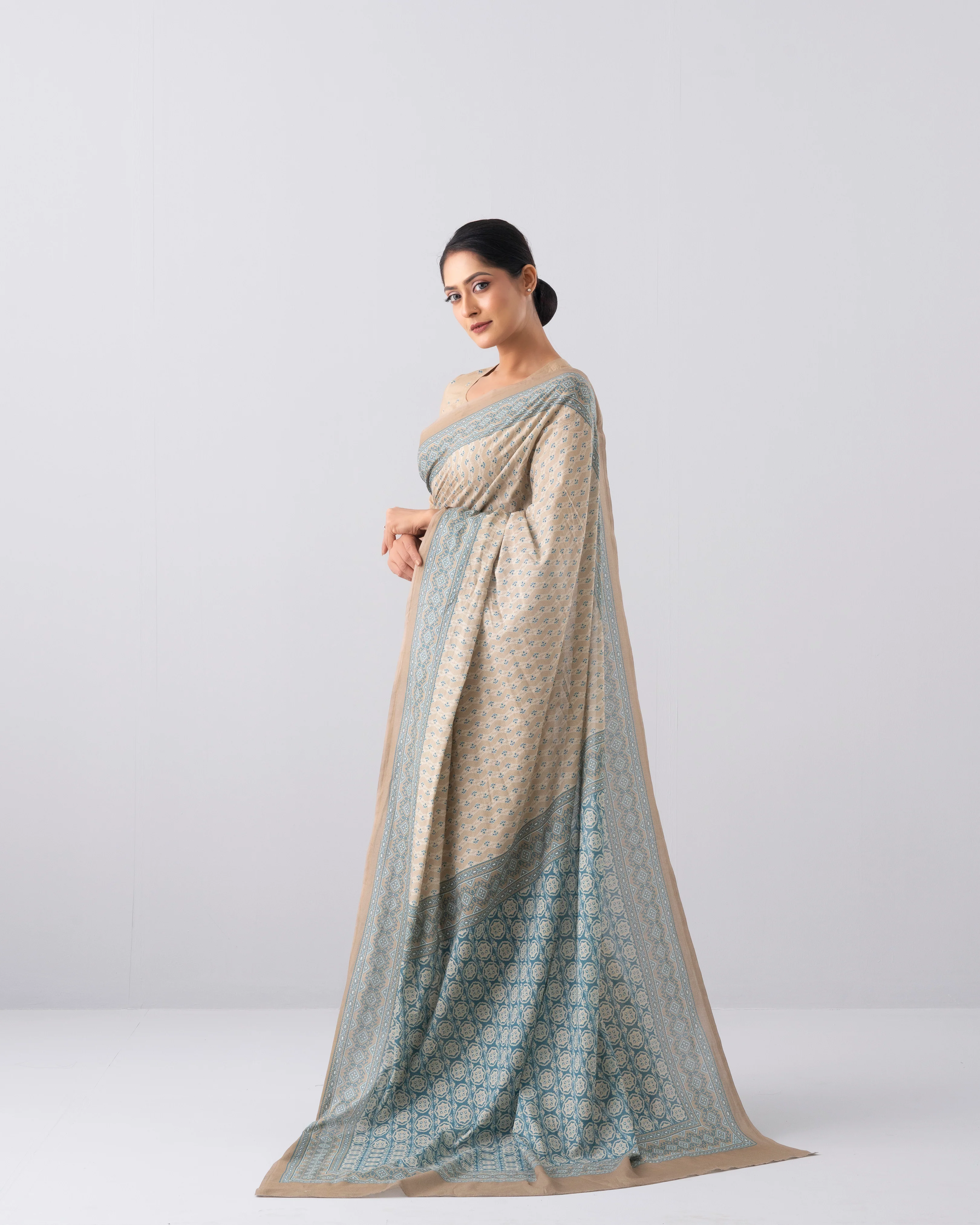 Digital Printed Cotton Saree - Image 3