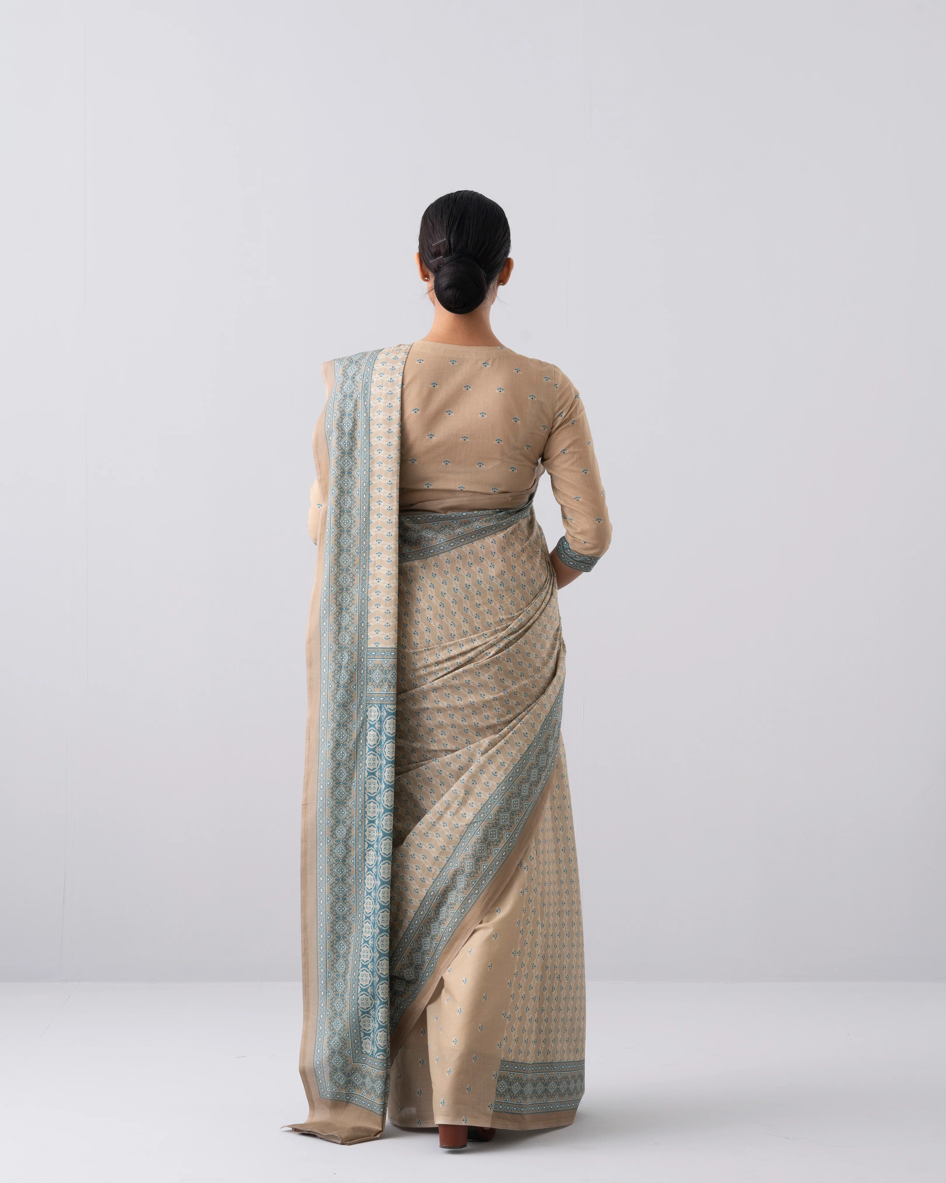 Digital Printed Cotton Saree - Image 5