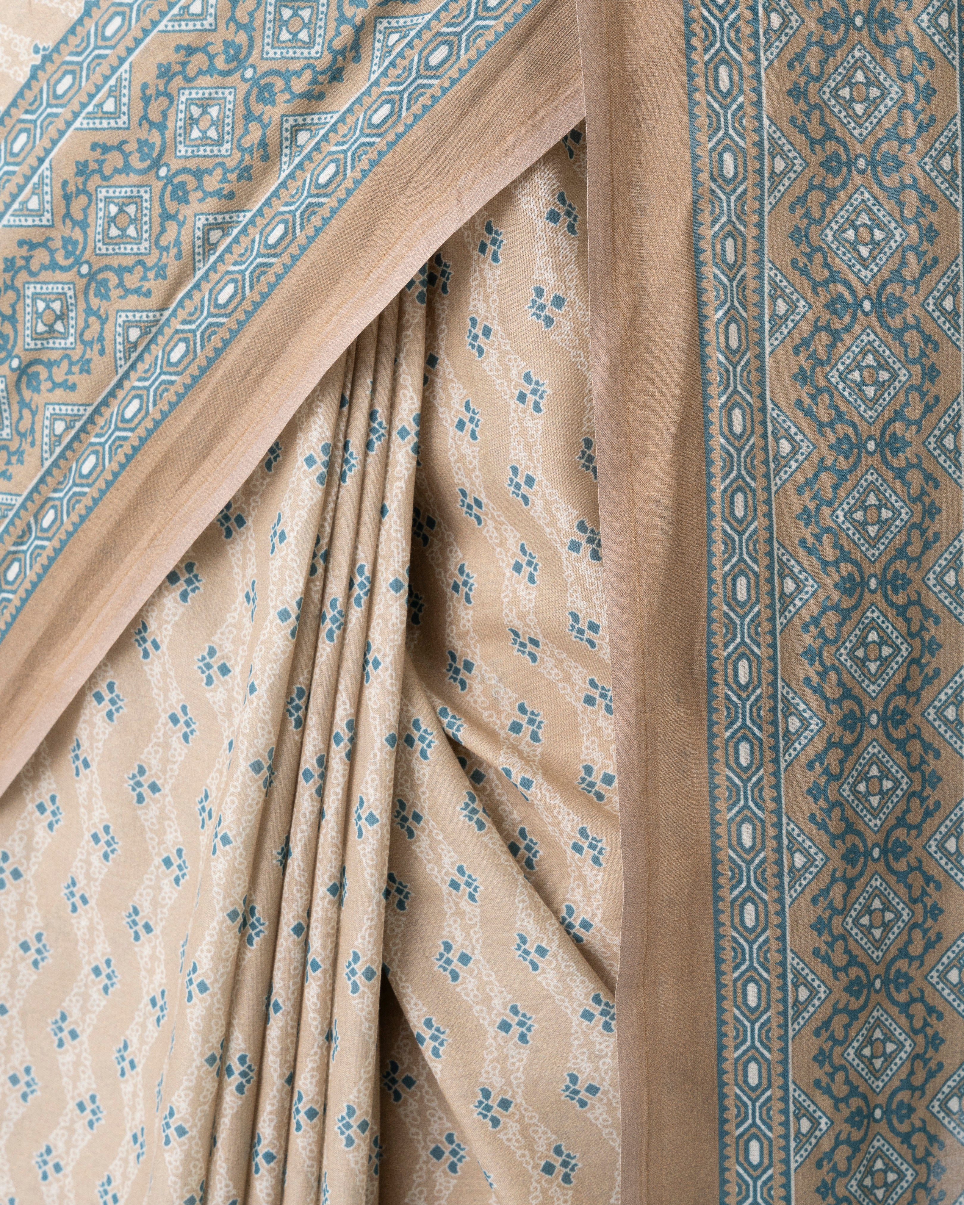Digital Printed Cotton Saree - Image 7