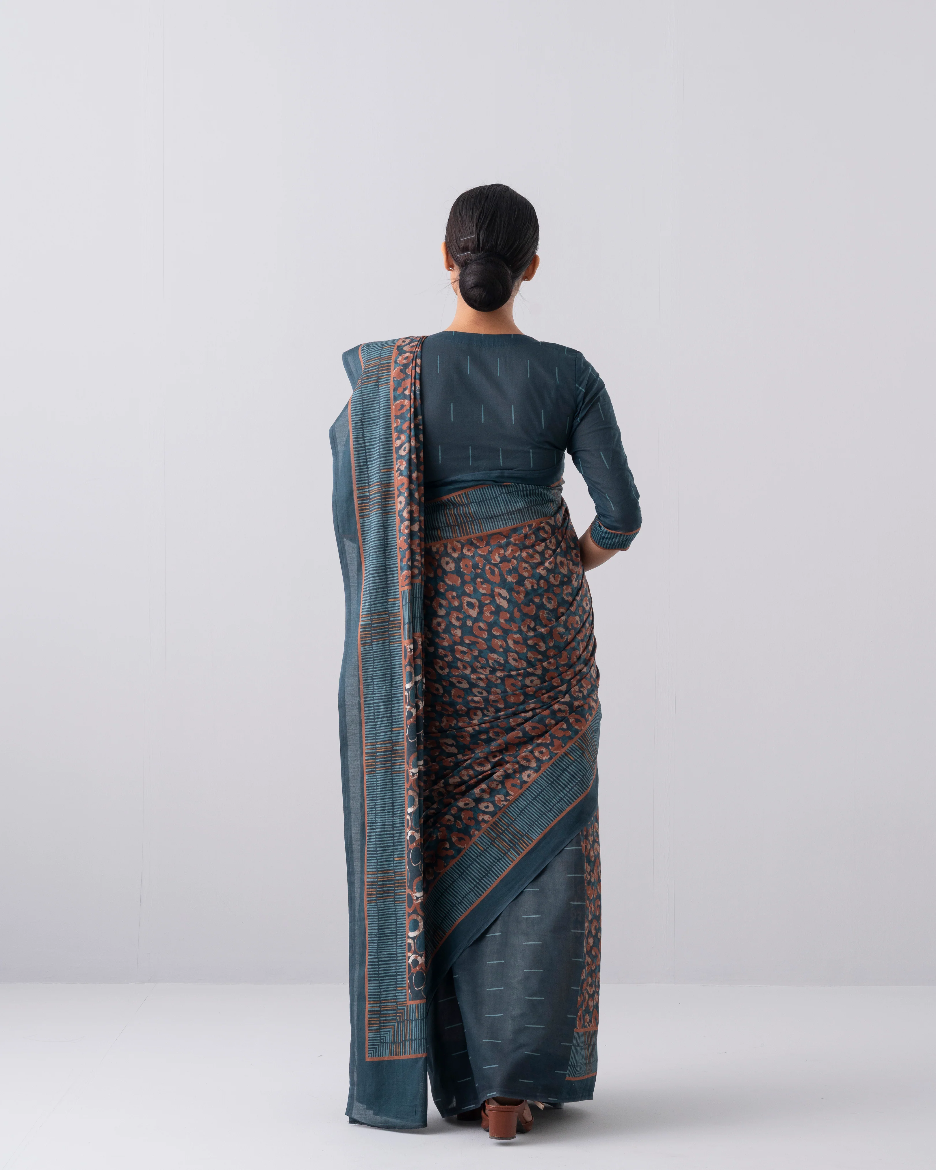 Digital Printed Cotton Saree - Image 5