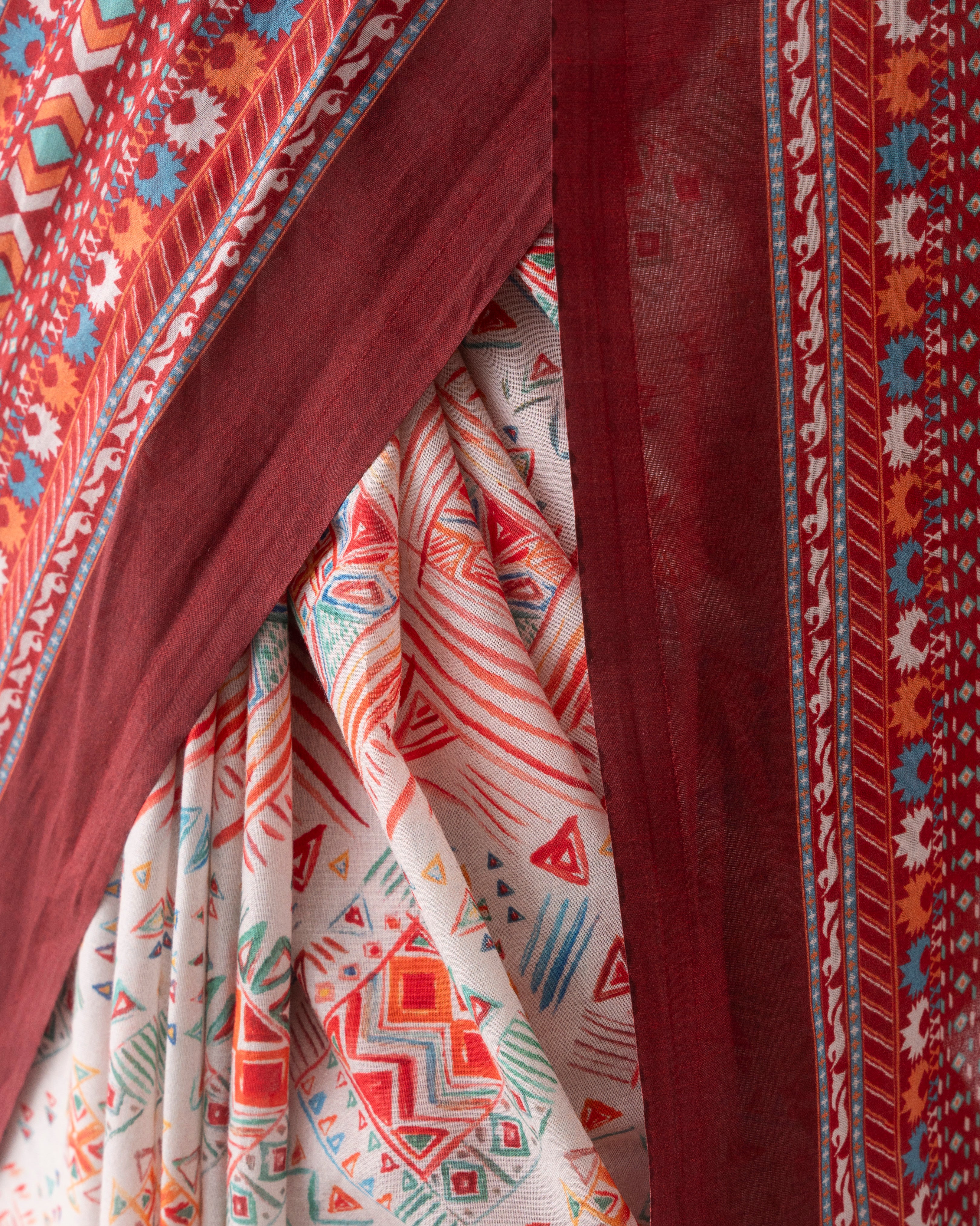 Digital Printed Cotton Saree - Image 7