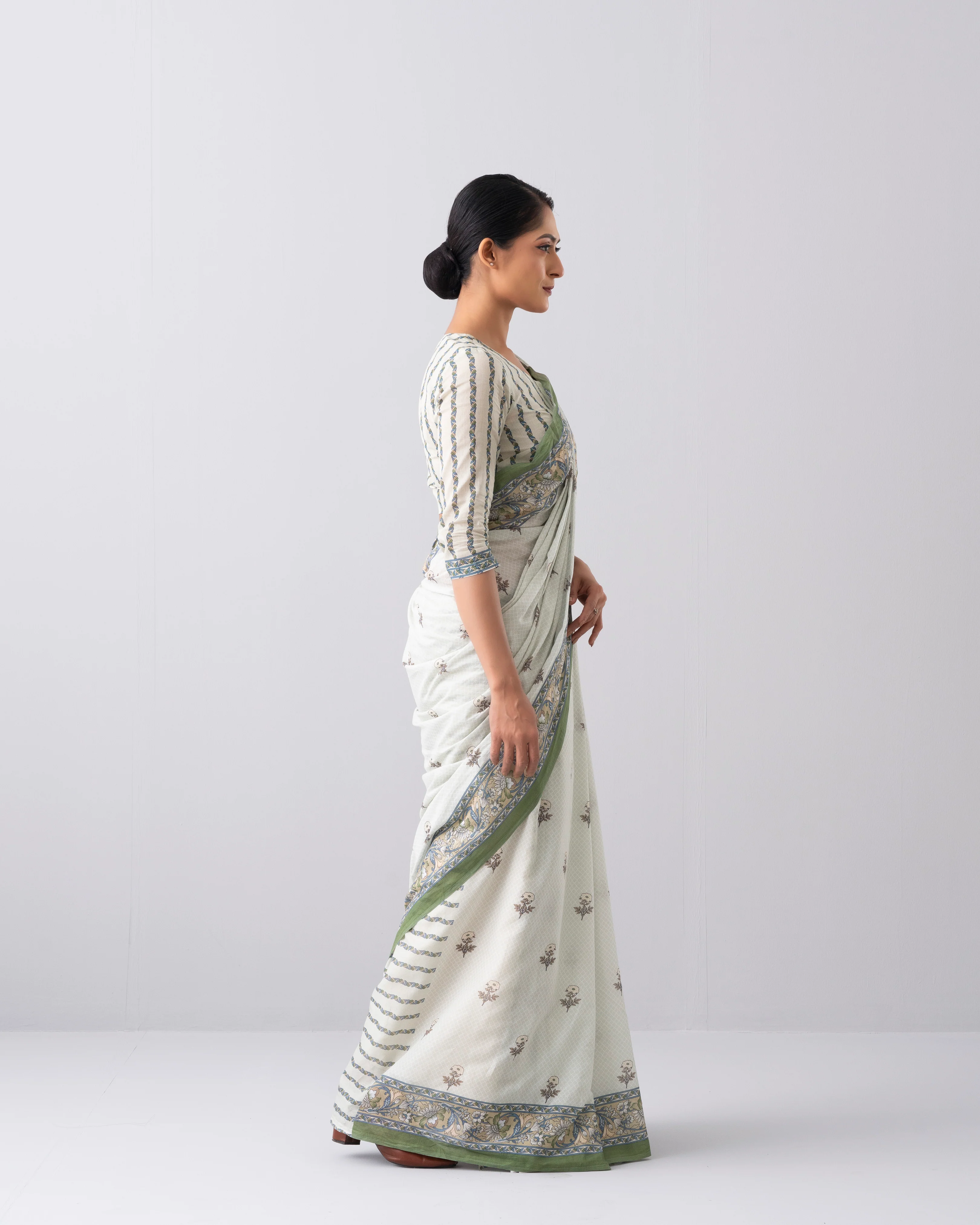 Digital Printed Cotton Saree - Image 4