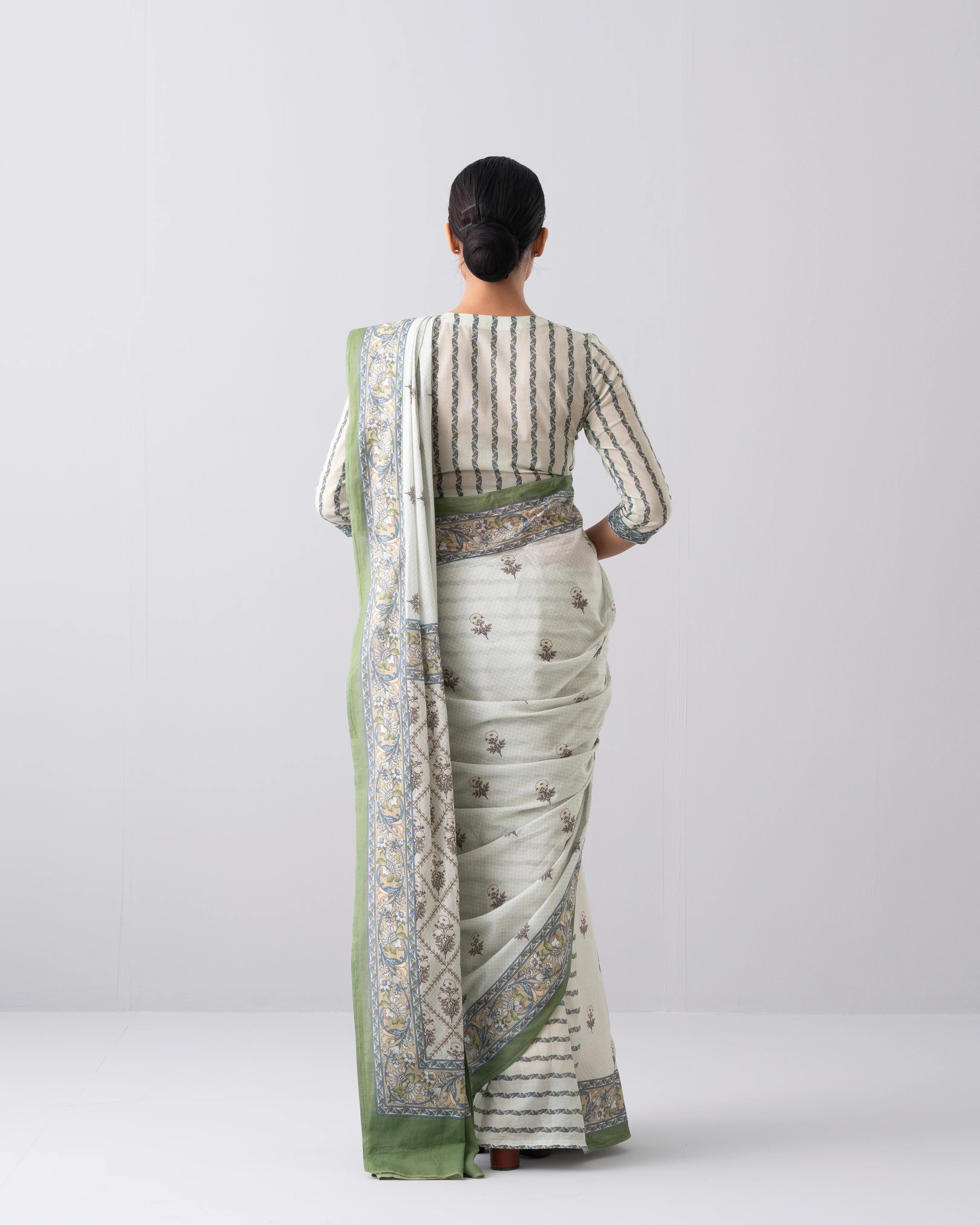 Digital Printed Cotton Saree - Image 5