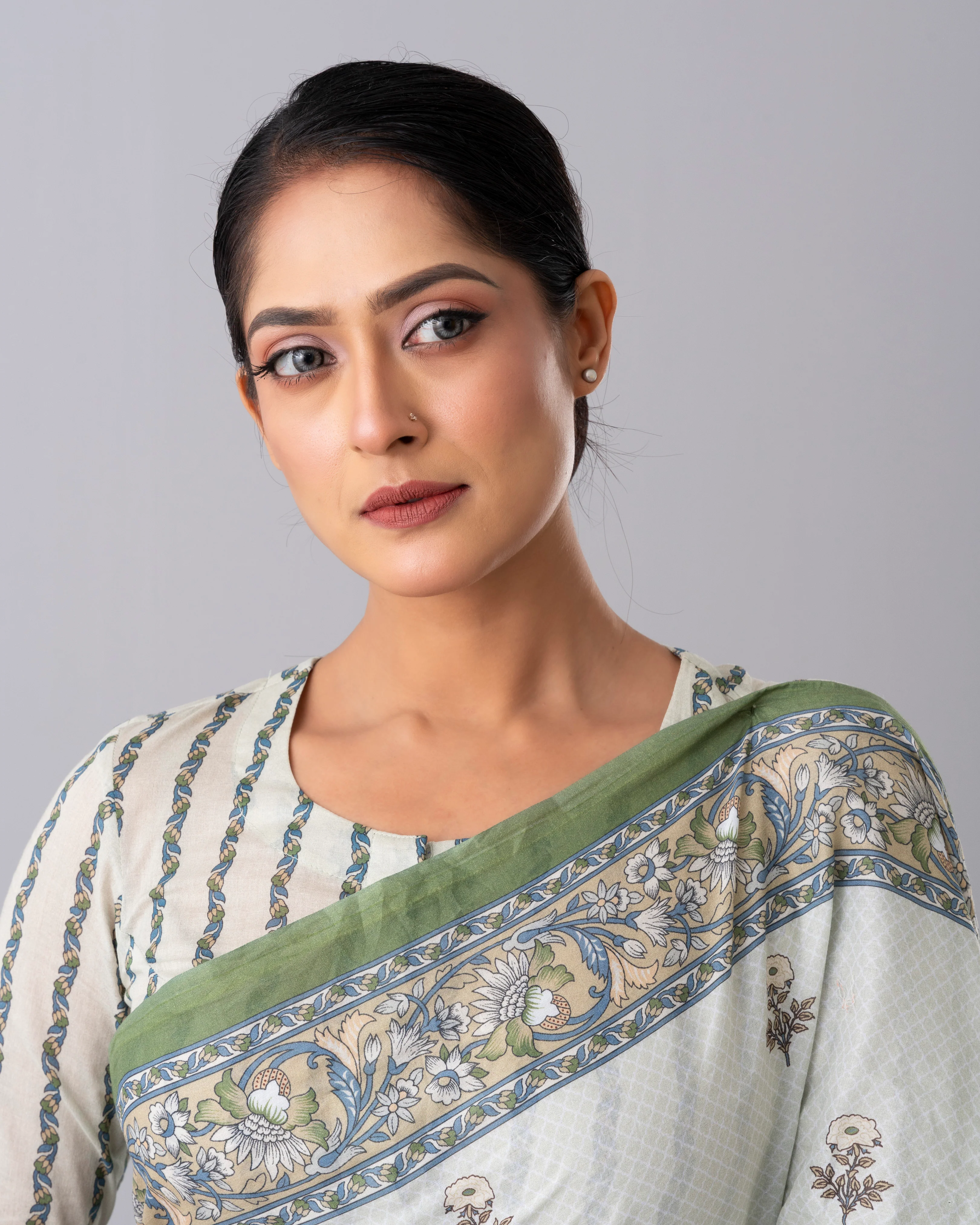 Digital Printed Cotton Saree - Image 6