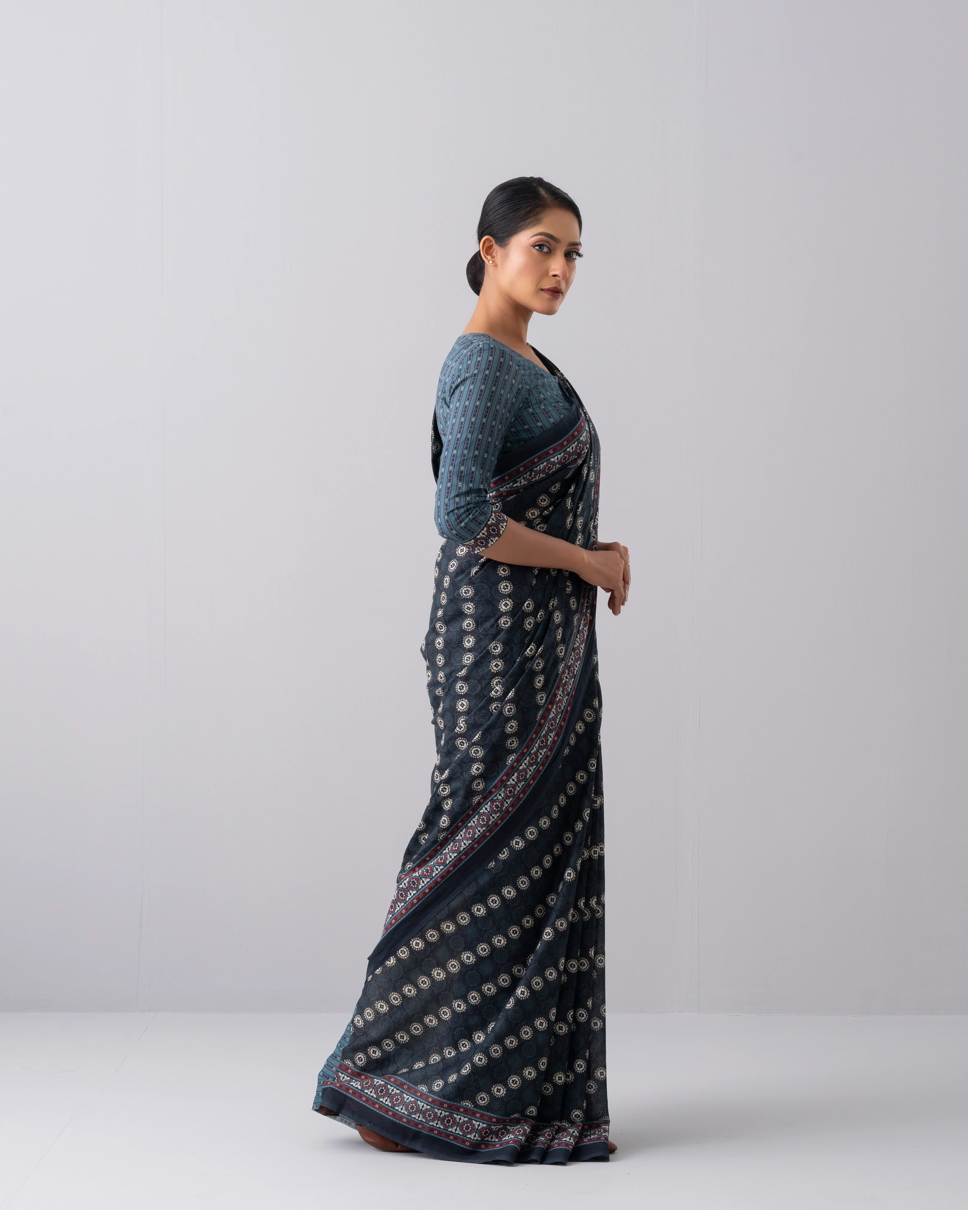 Digital Printed Cotton Saree - Image 13