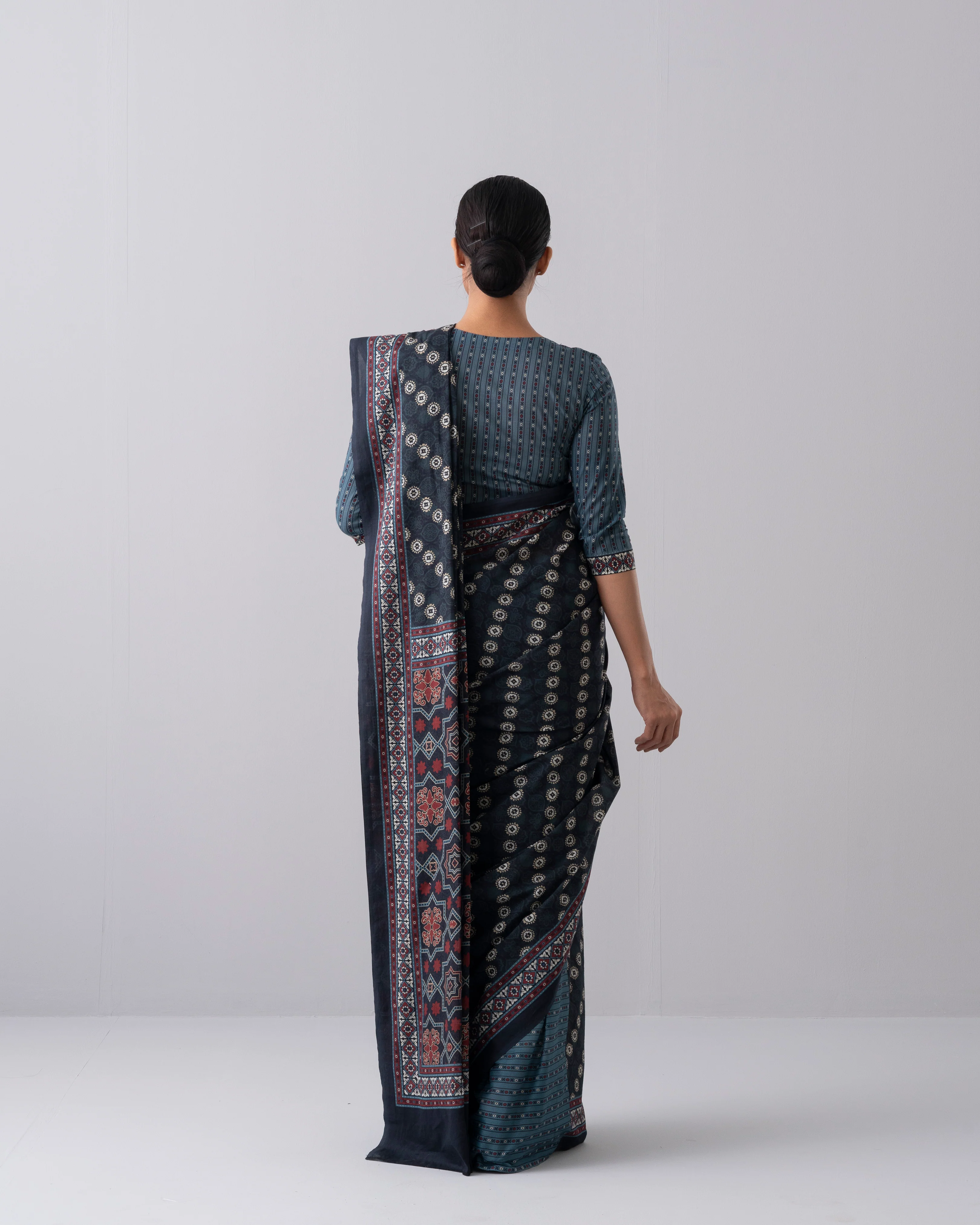 Digital Printed Cotton Saree - Image 14