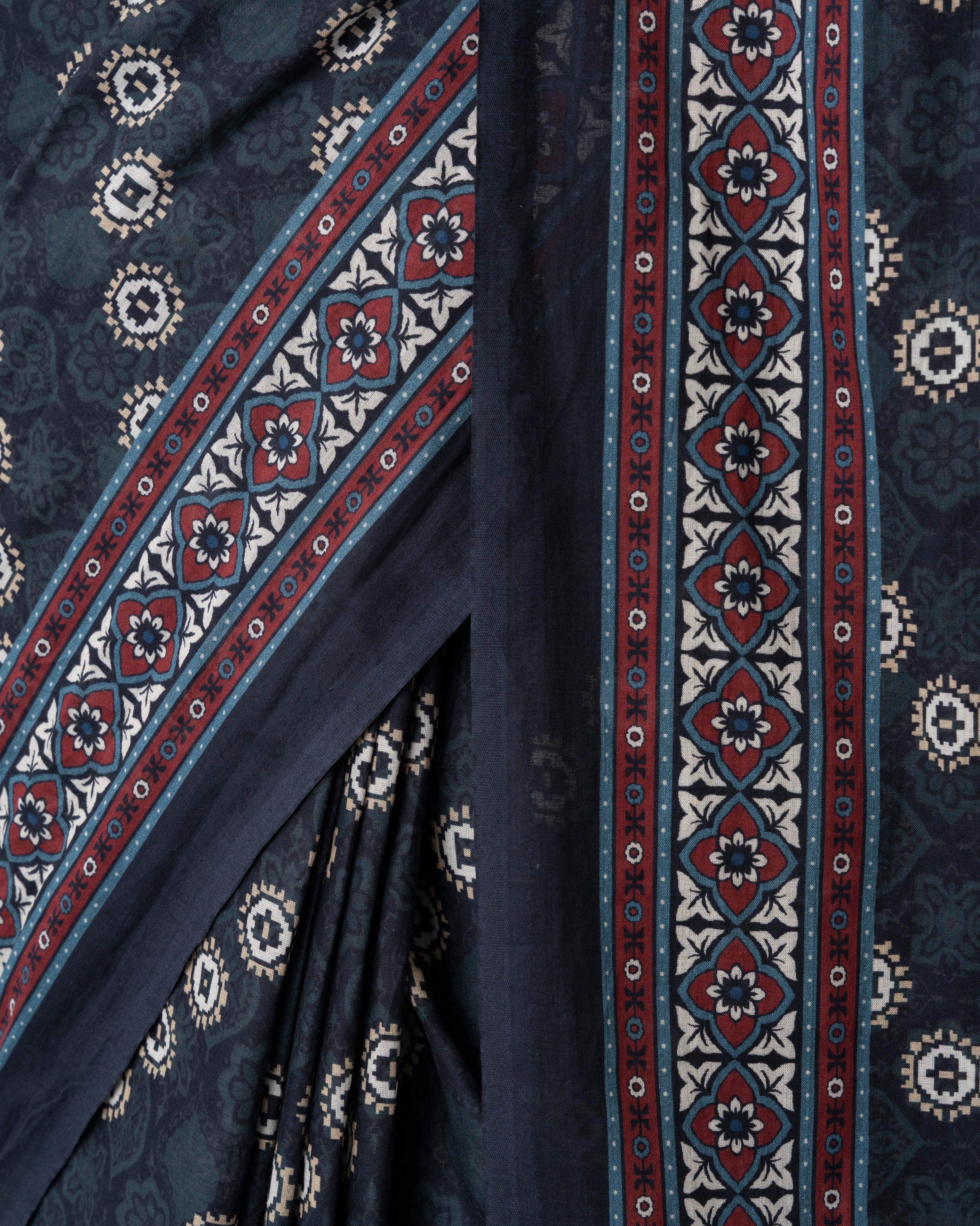 Digital Printed Cotton Saree - Image 16