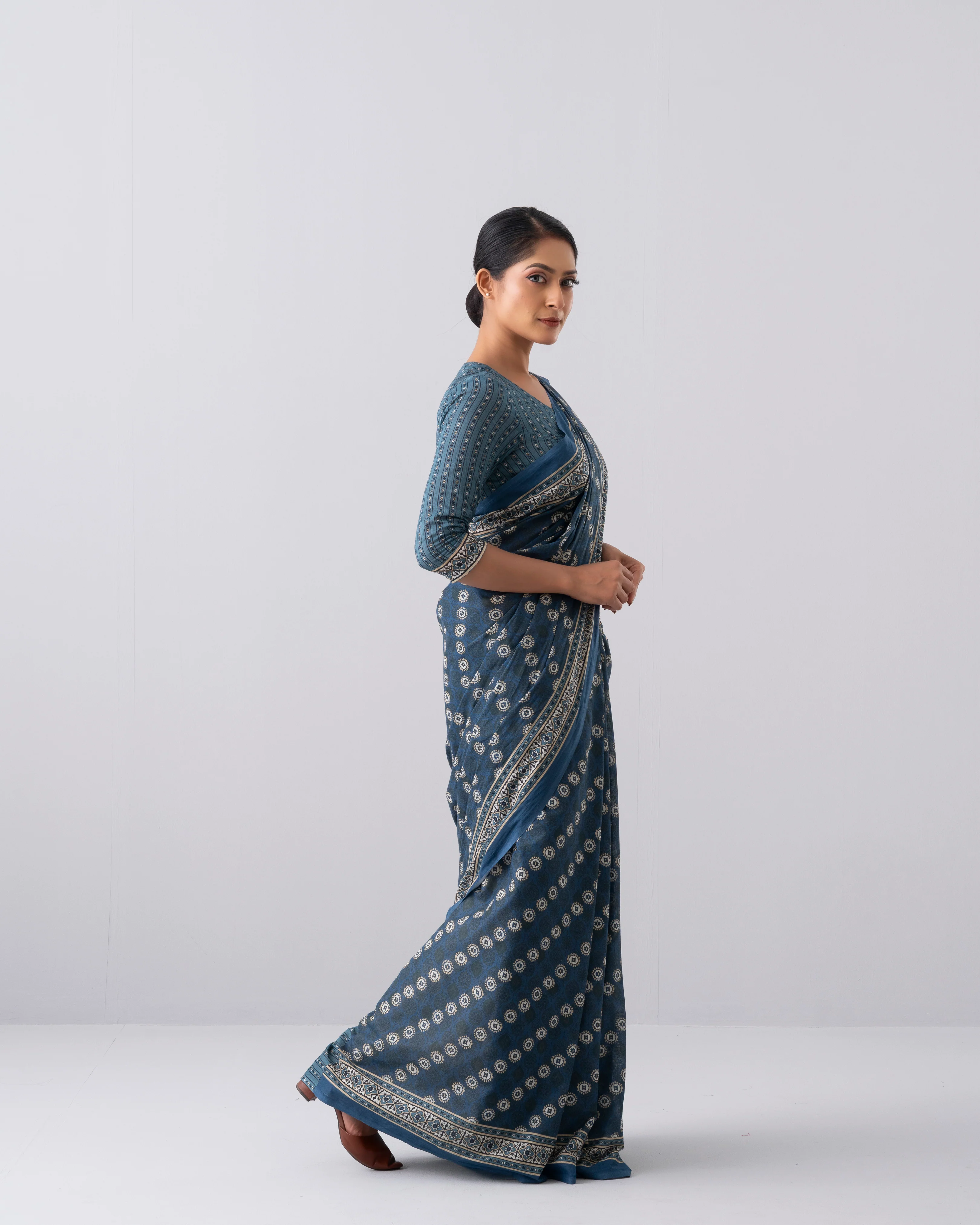 Digital Printed Cotton Saree - Image 5