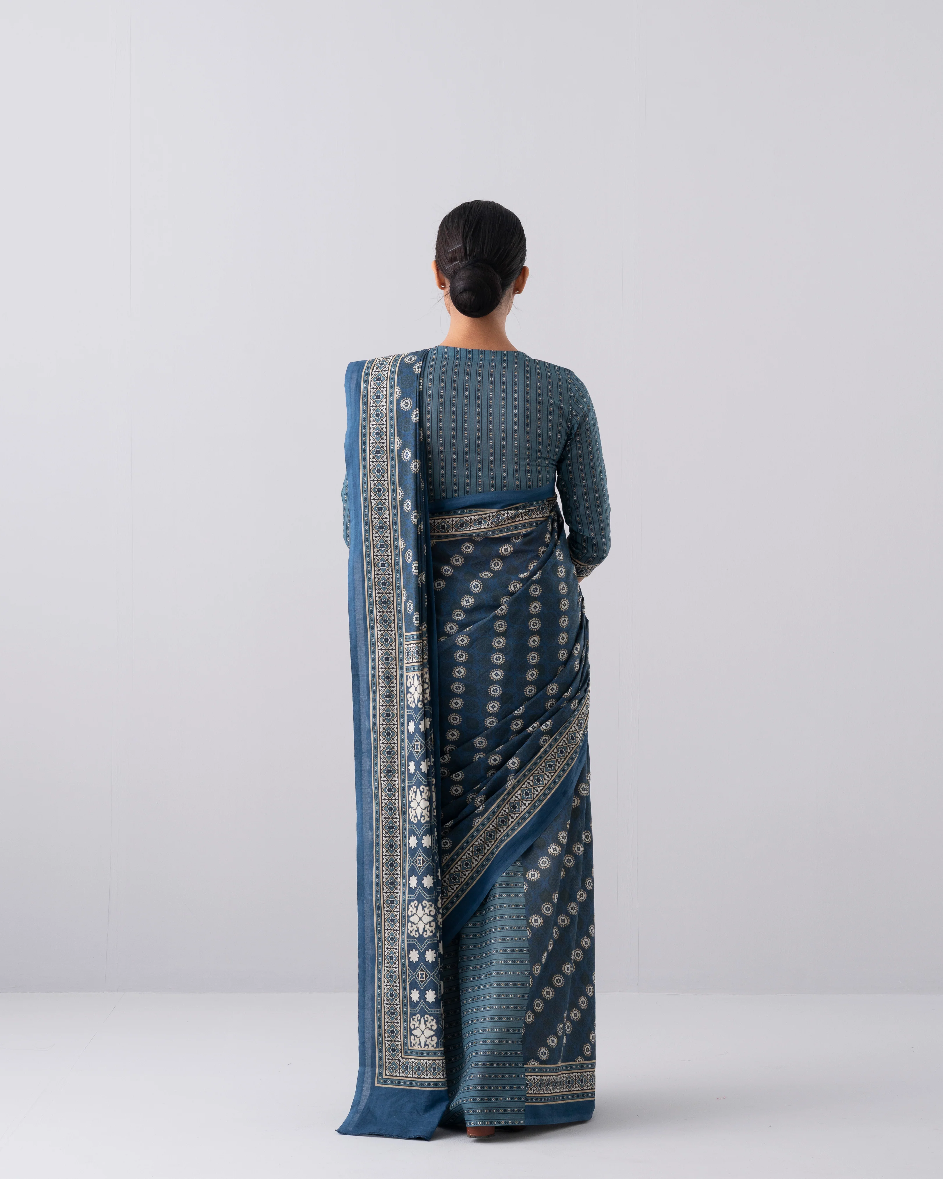 Digital Printed Cotton Saree - Image 6