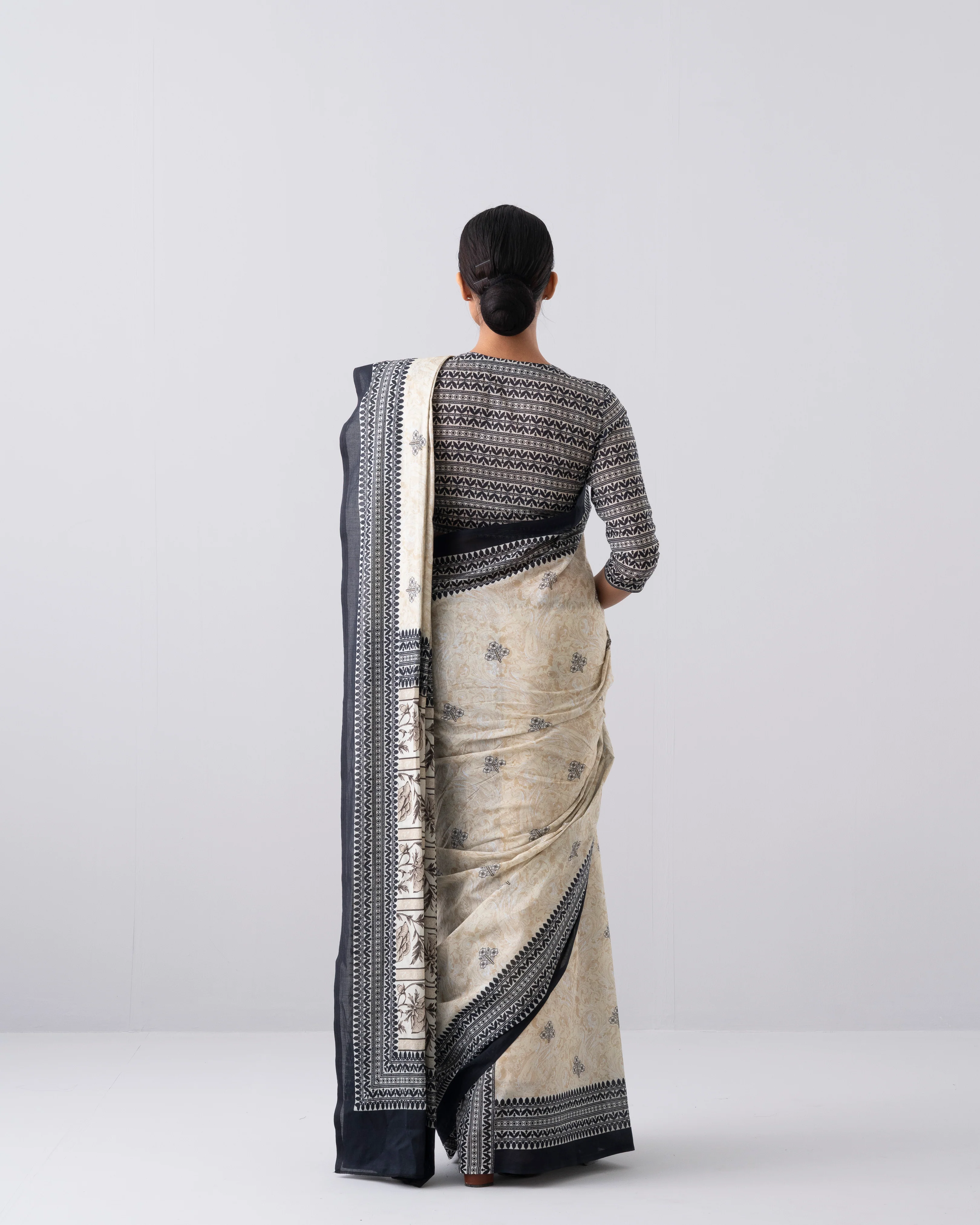 Digital Printed Cotton Saree - Image 5