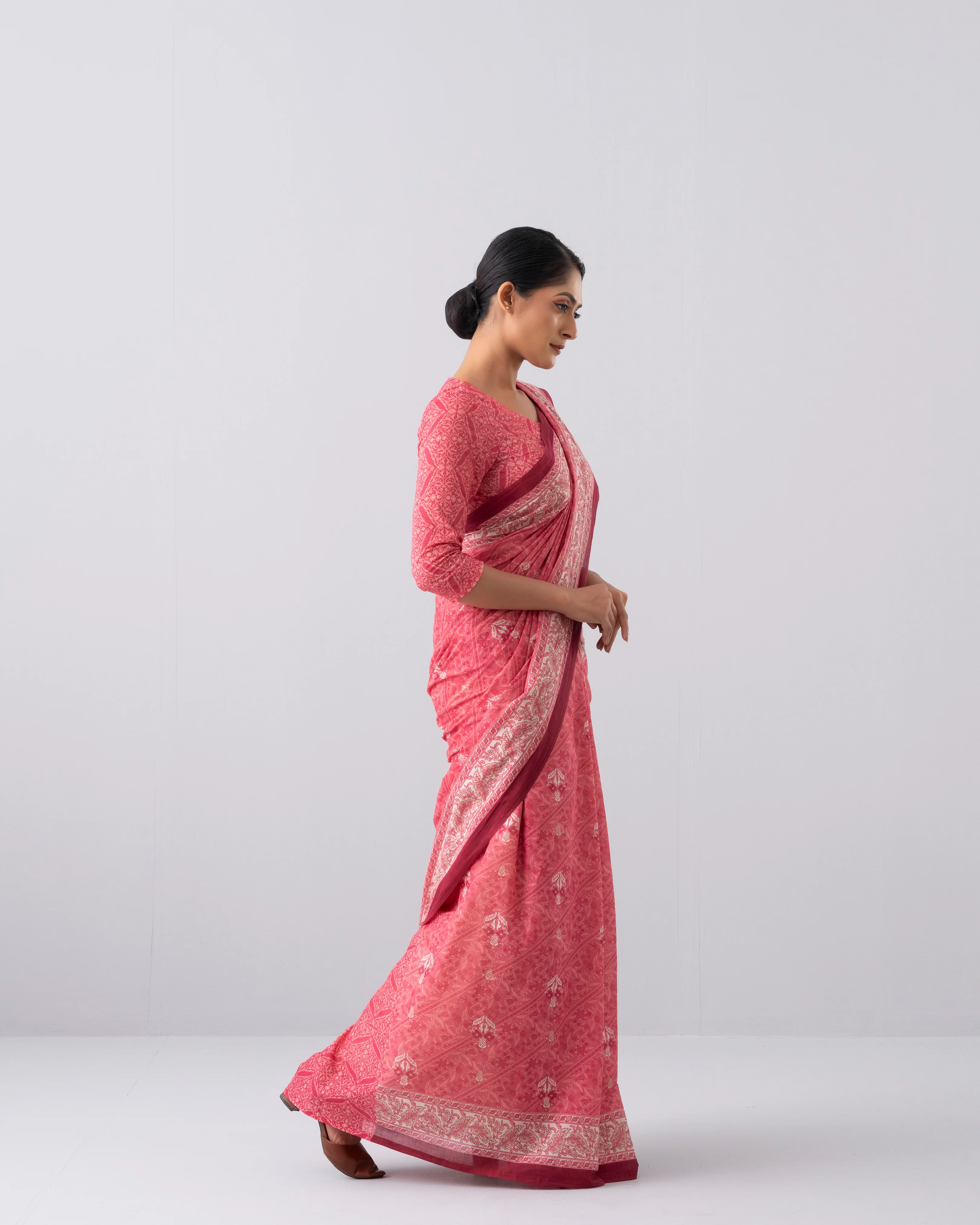 Digital Printed Cotton Saree - Image 10