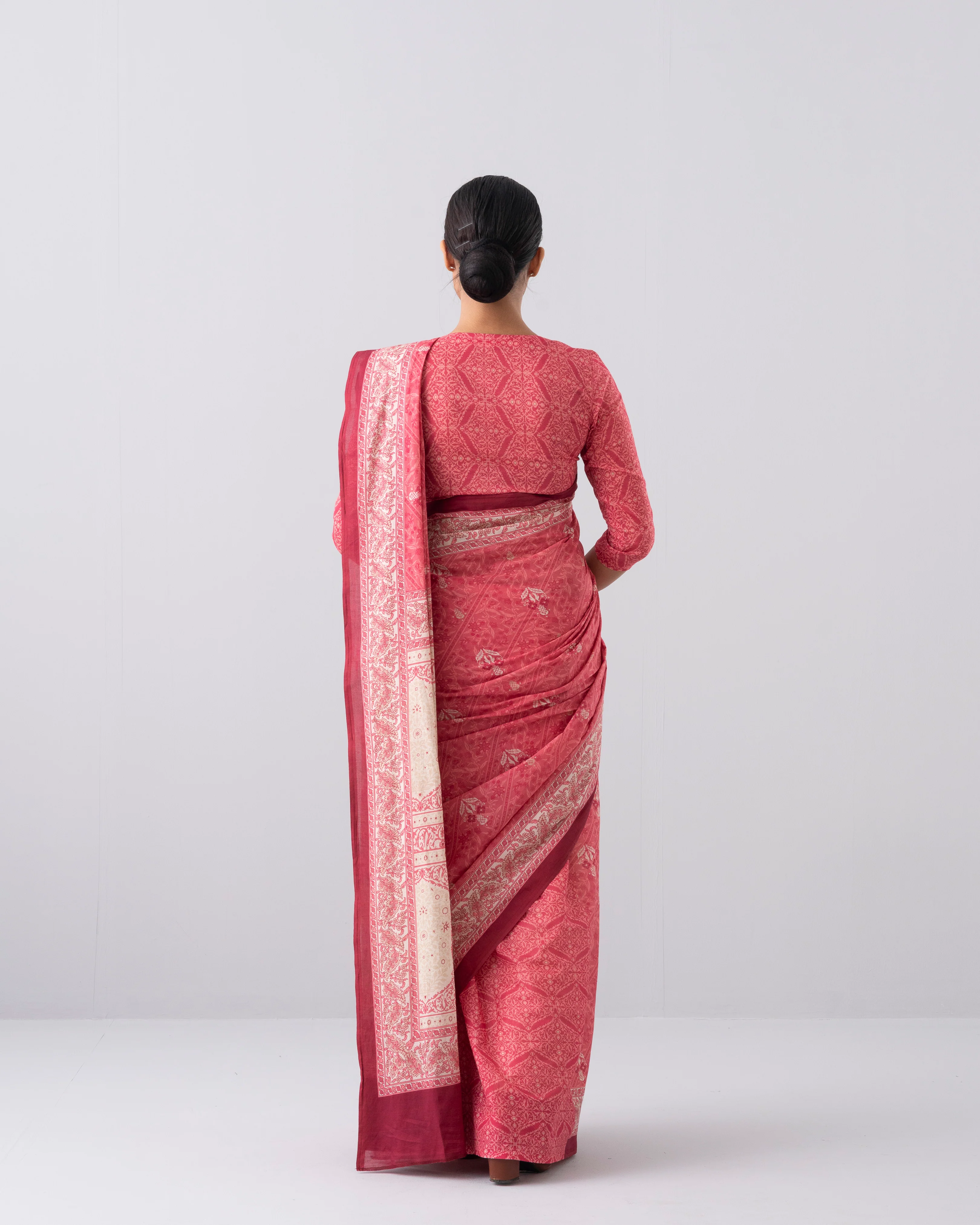 Digital Printed Cotton Saree - Image 12