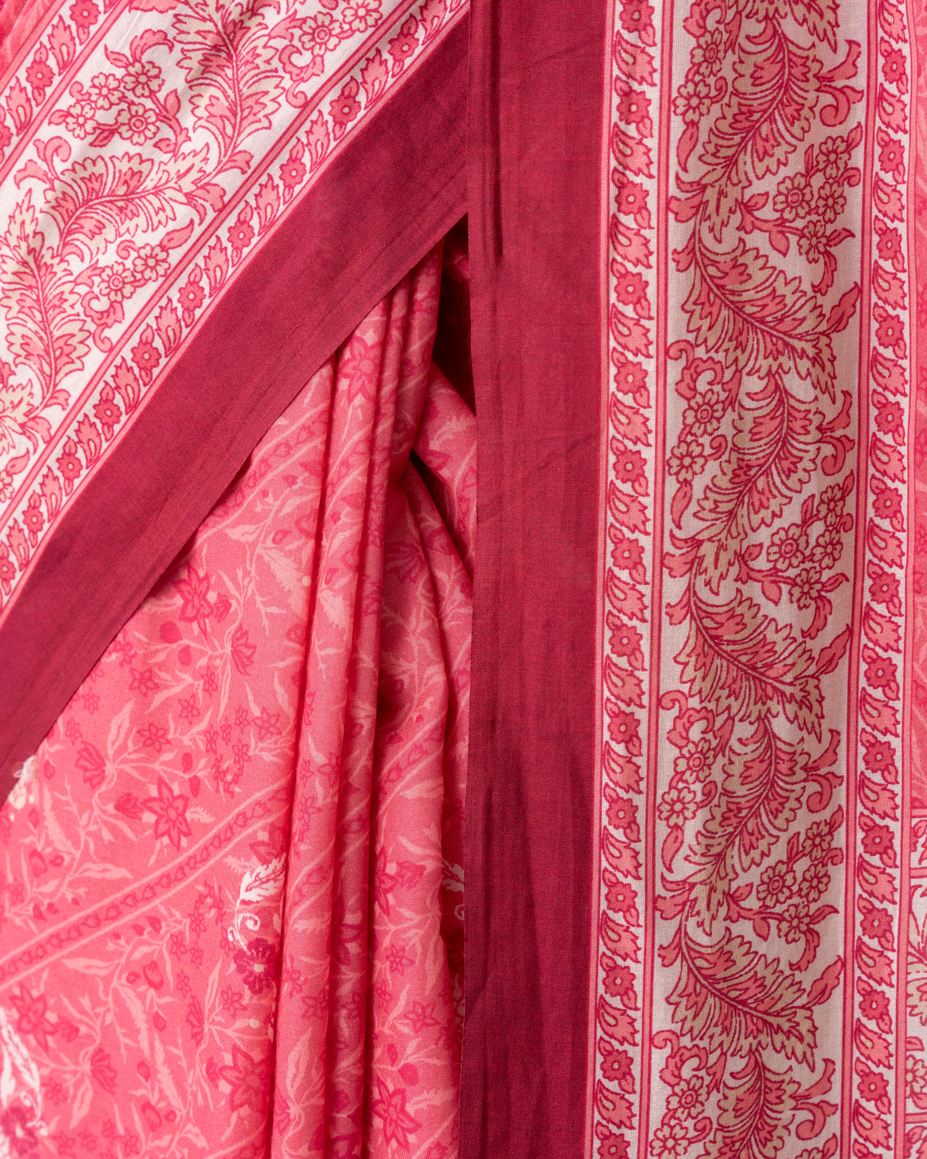 Digital Printed Cotton Saree - Image 14