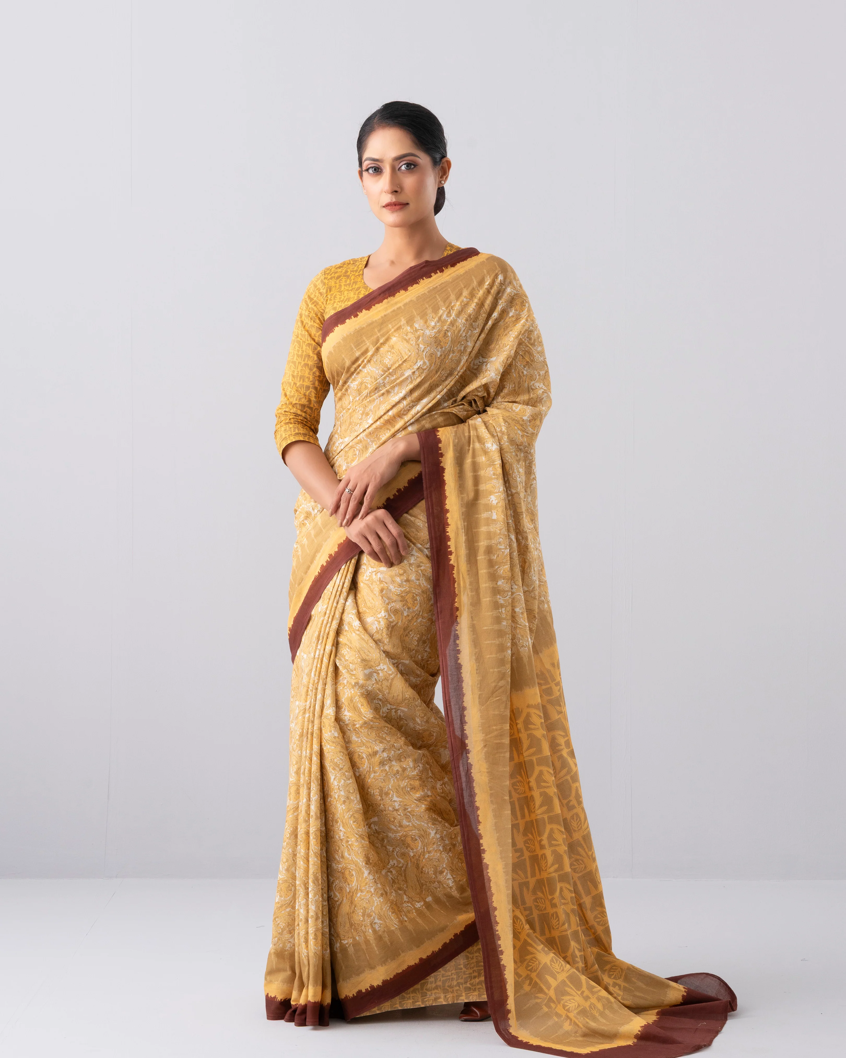 Digital Printed Cotton Saree - Image 10