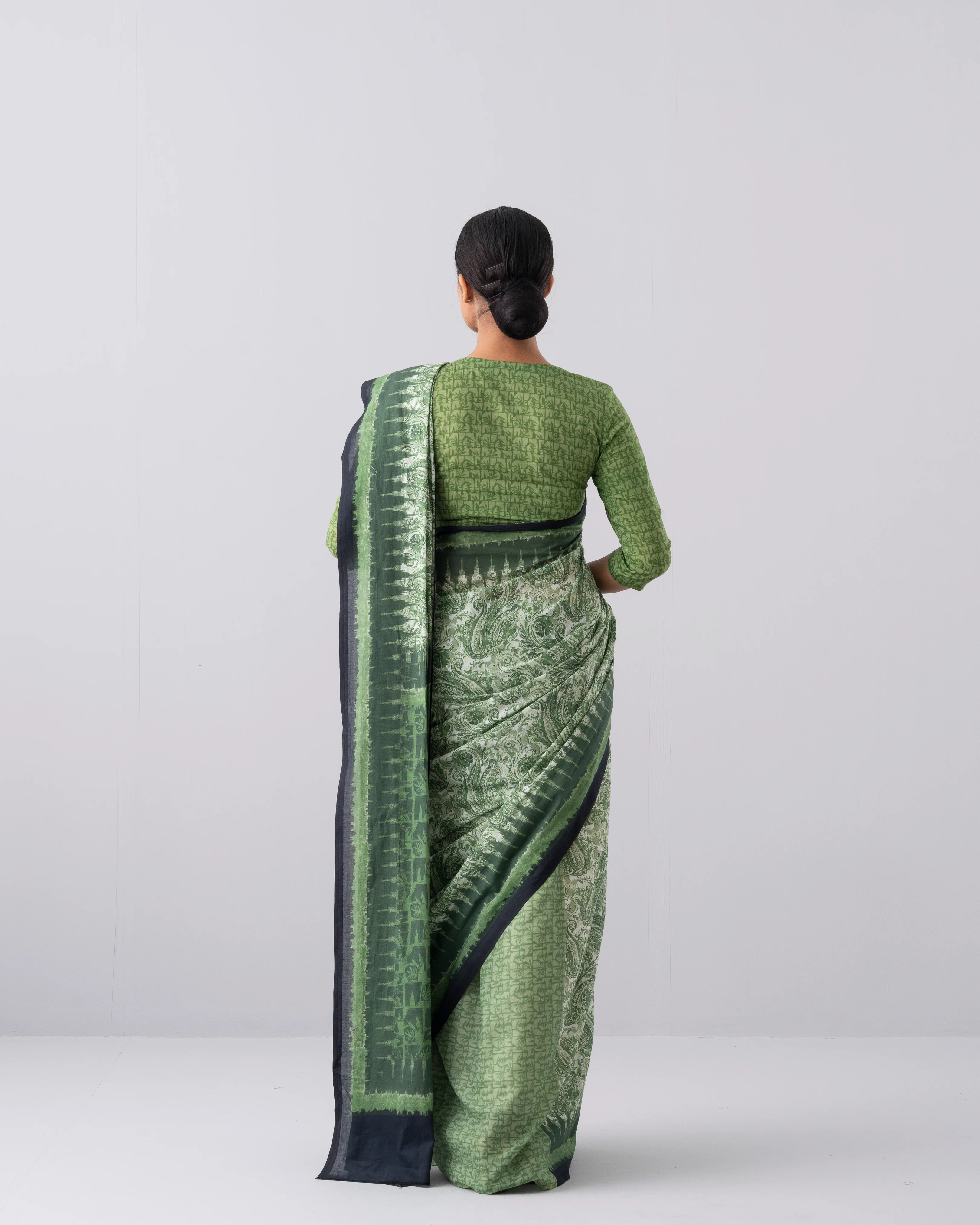 Digital Printed Cotton Saree - Image 5