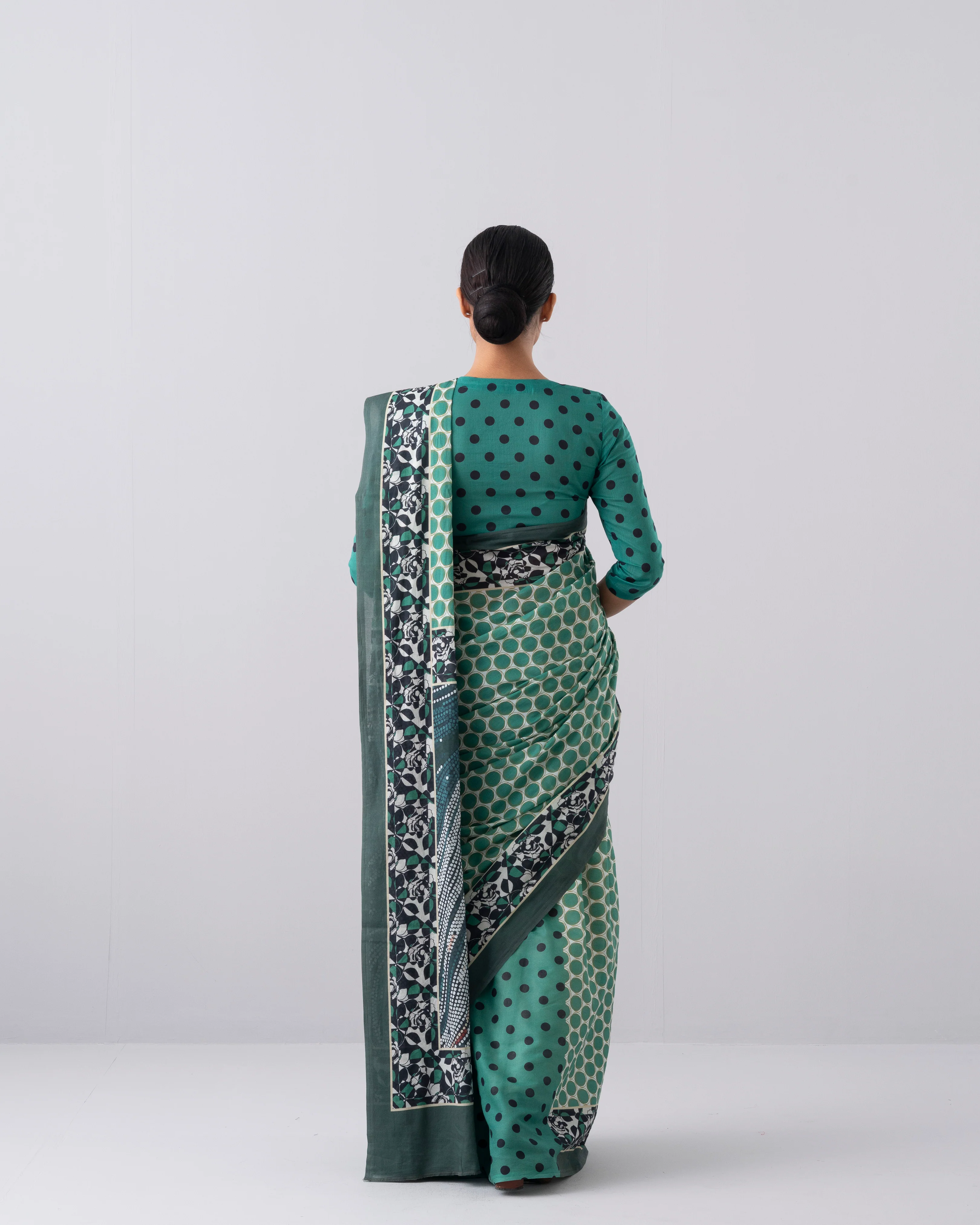 Digital Printed Cotton Saree - Image 5