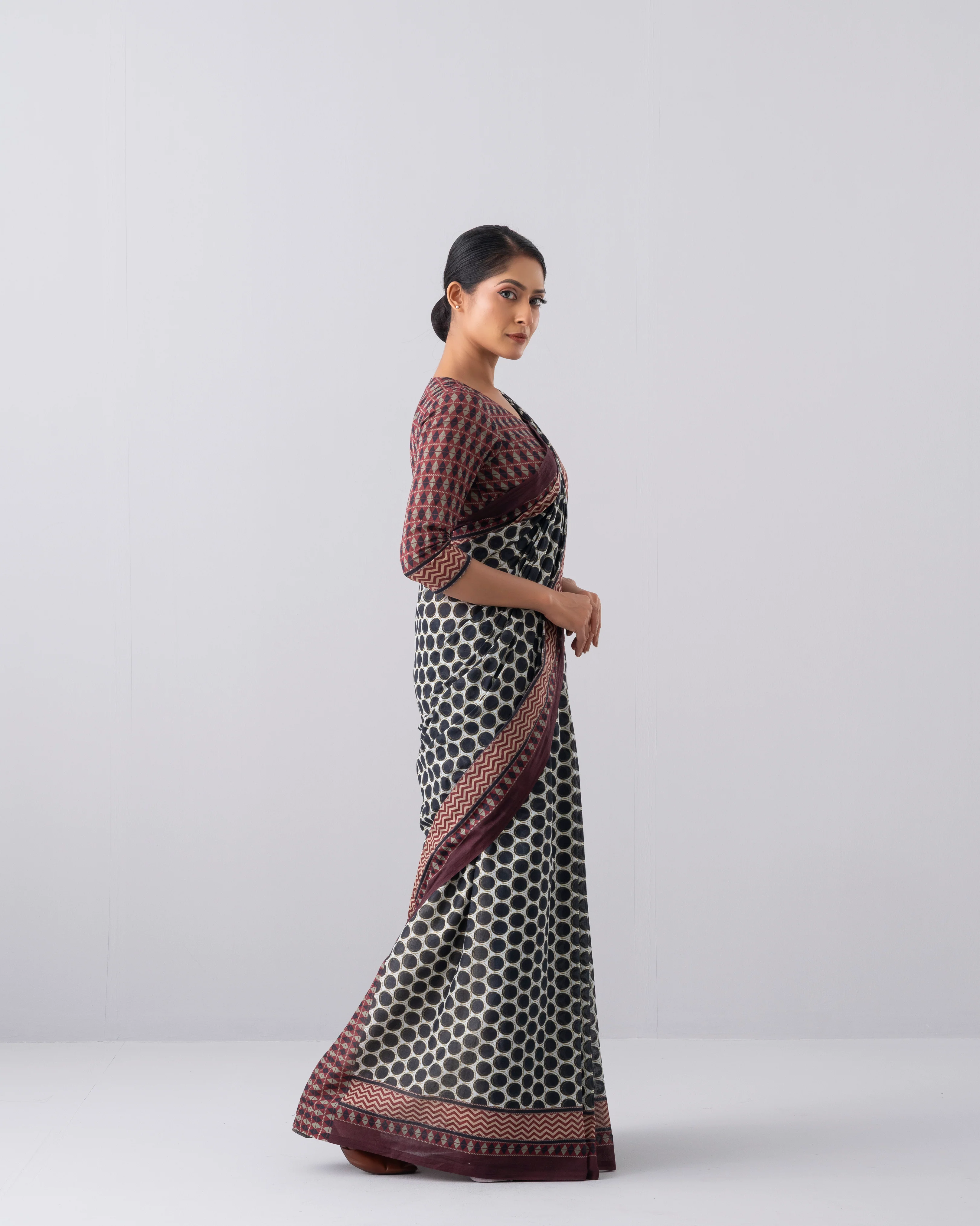 Digital Printed Cotton Saree - Image 4