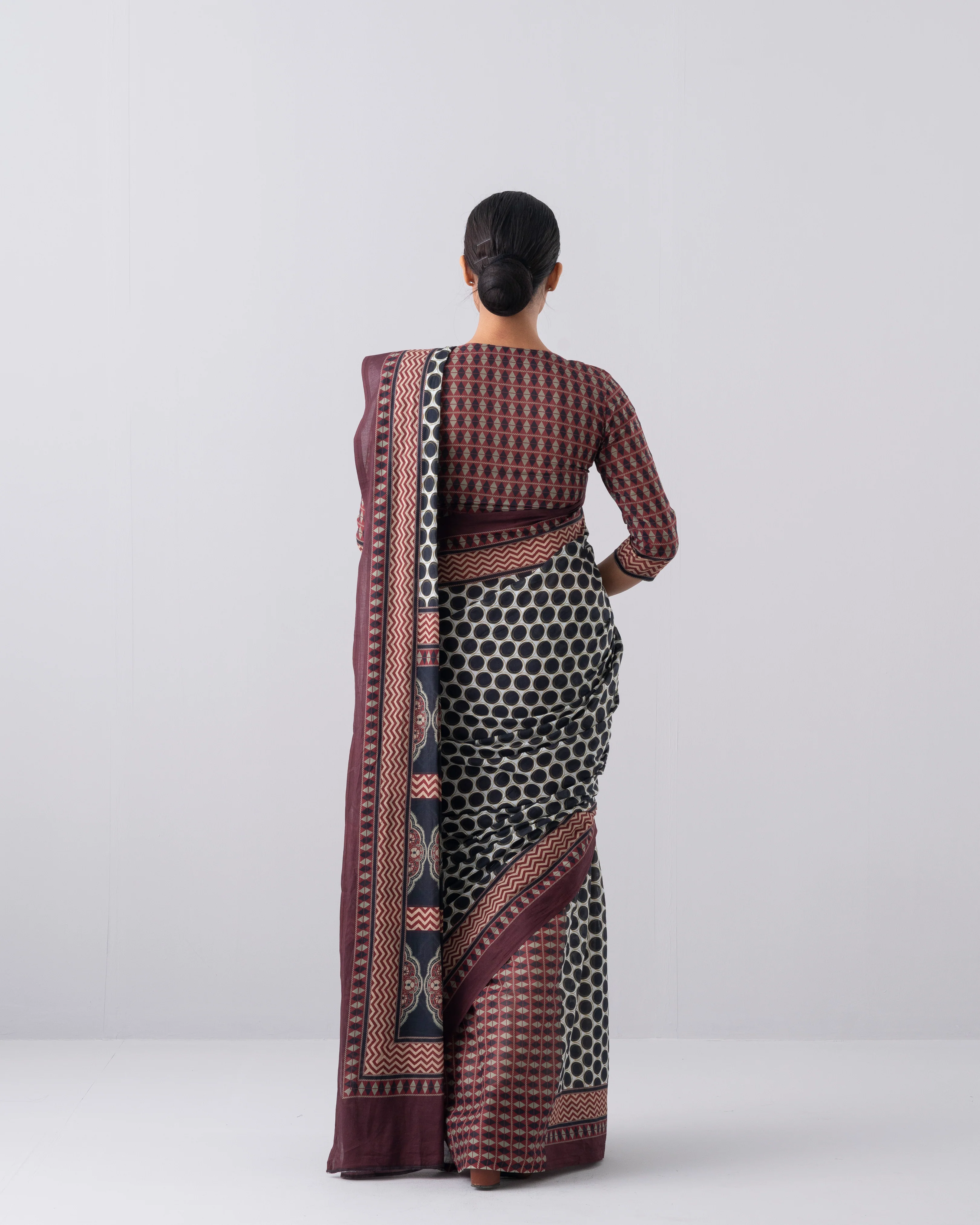 Digital Printed Cotton Saree - Image 5