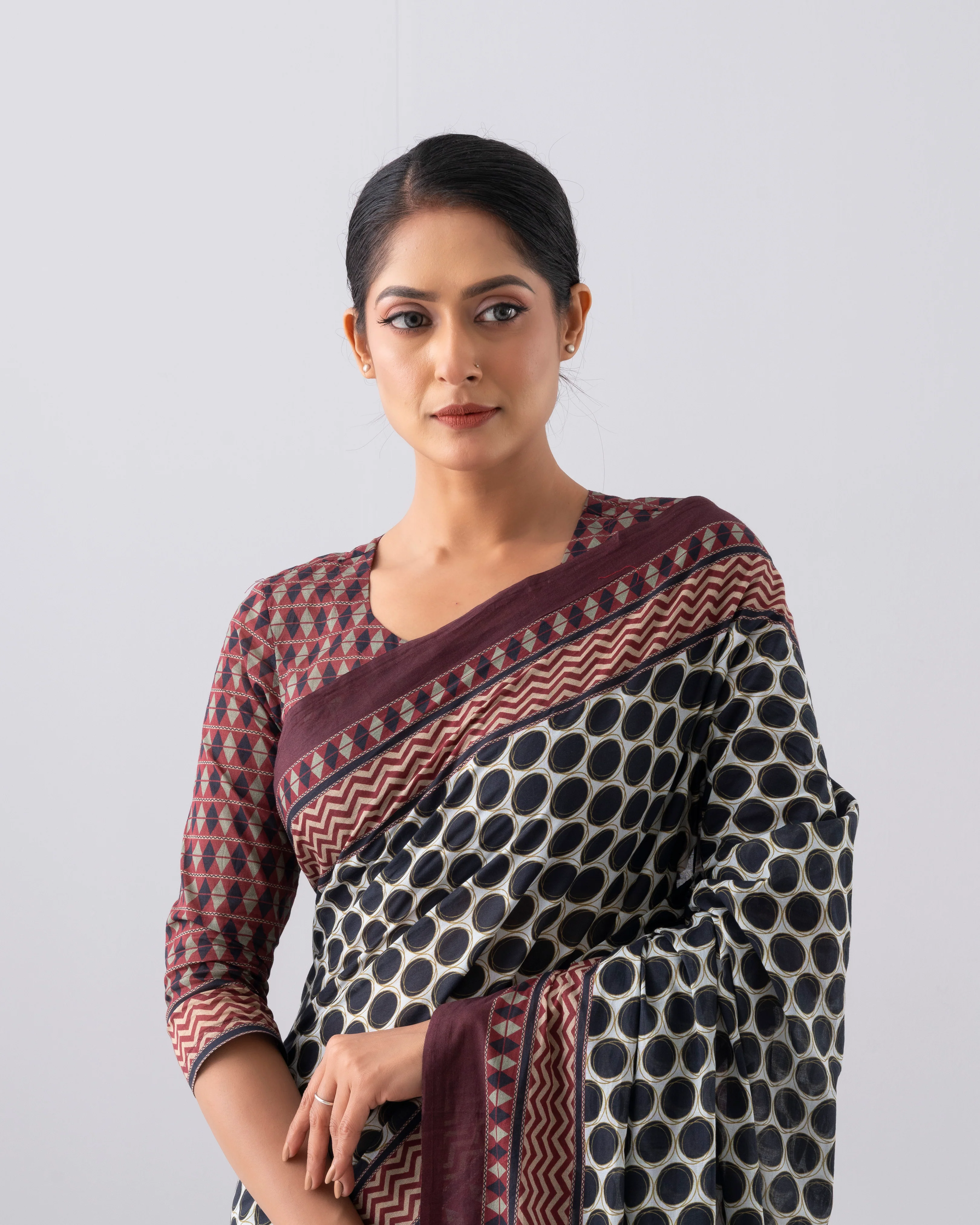 Digital Printed Cotton Saree - Image 6