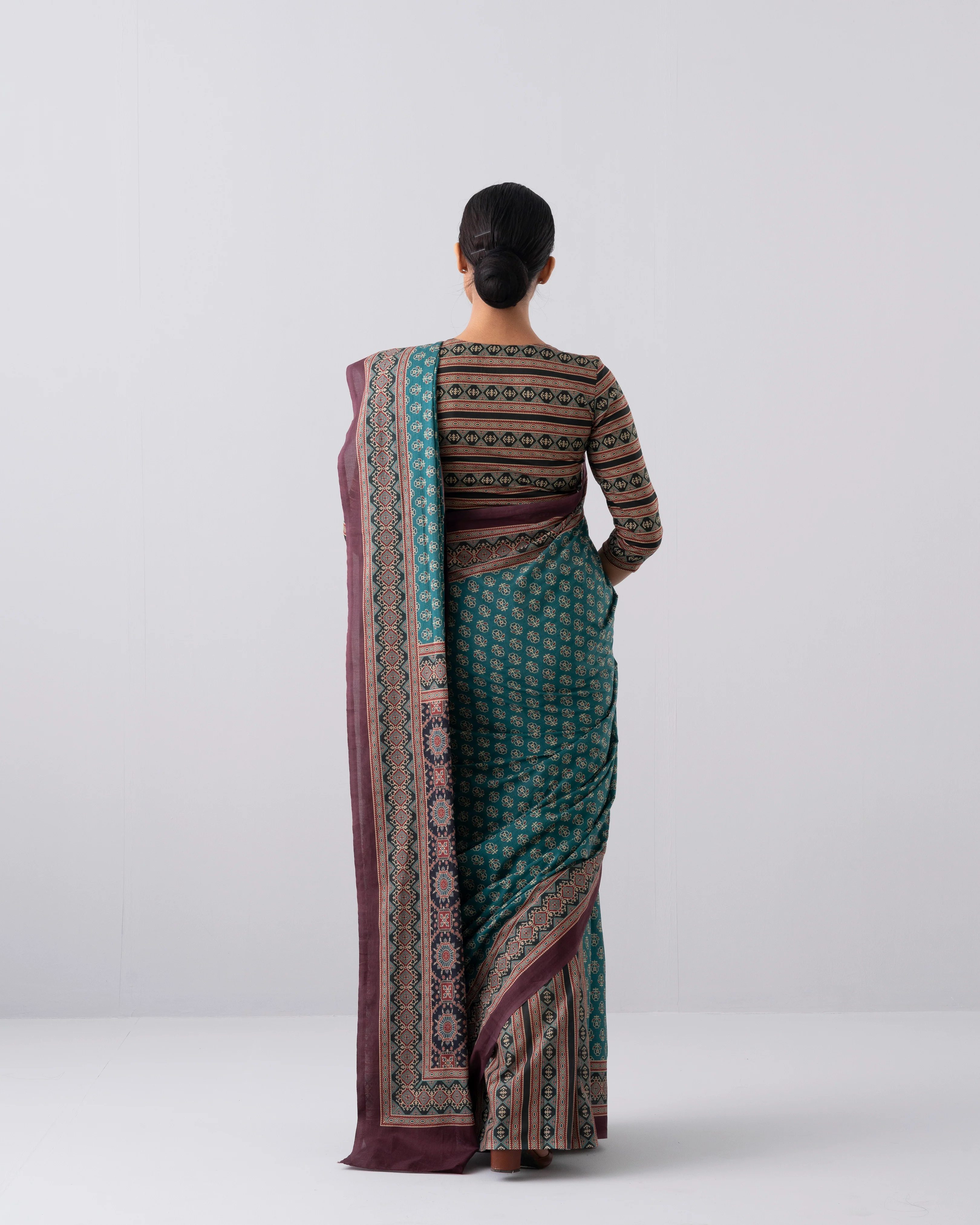 Digital Printed Cotton Saree - Image 5