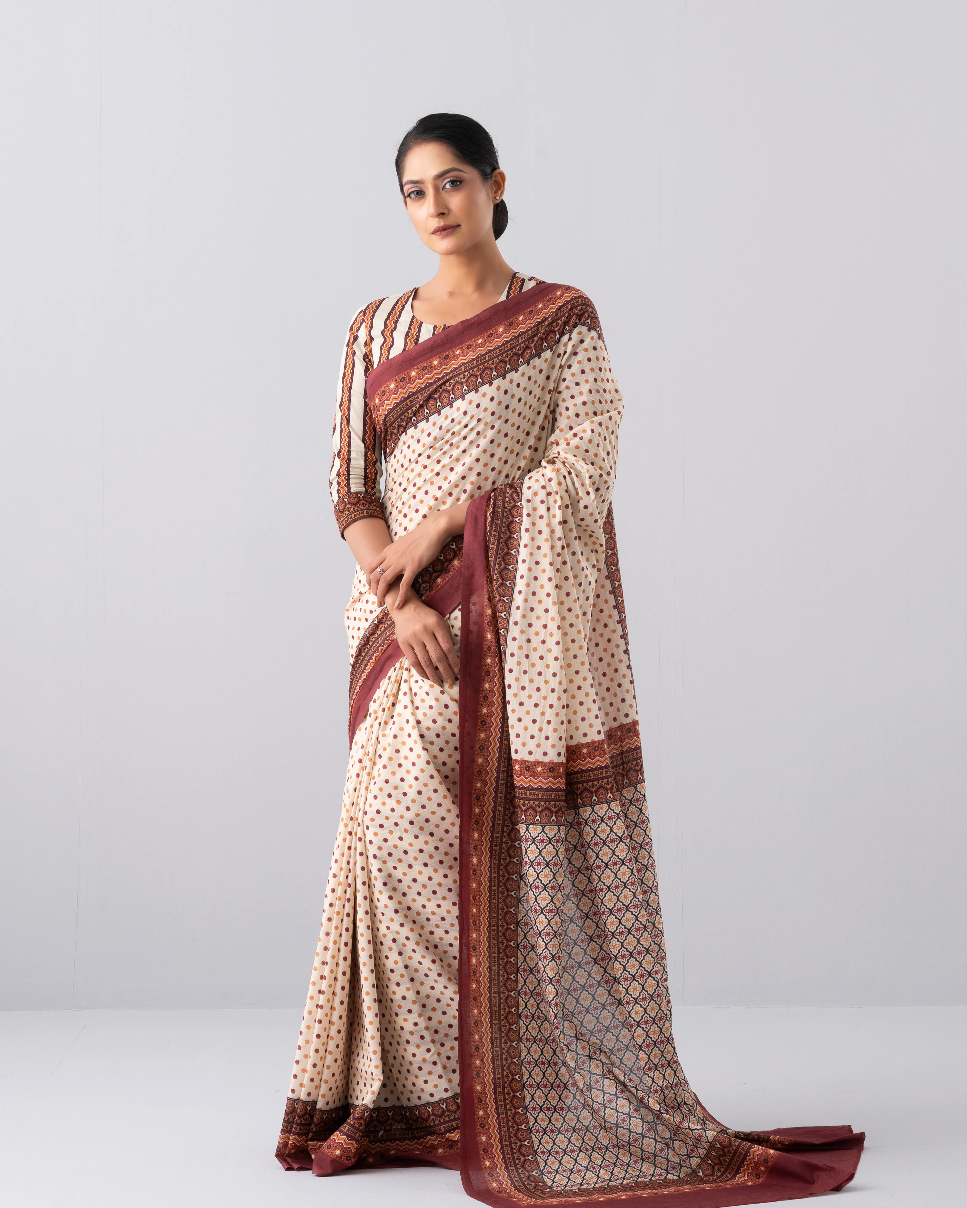 Digital Printed Cotton Saree - Image 10