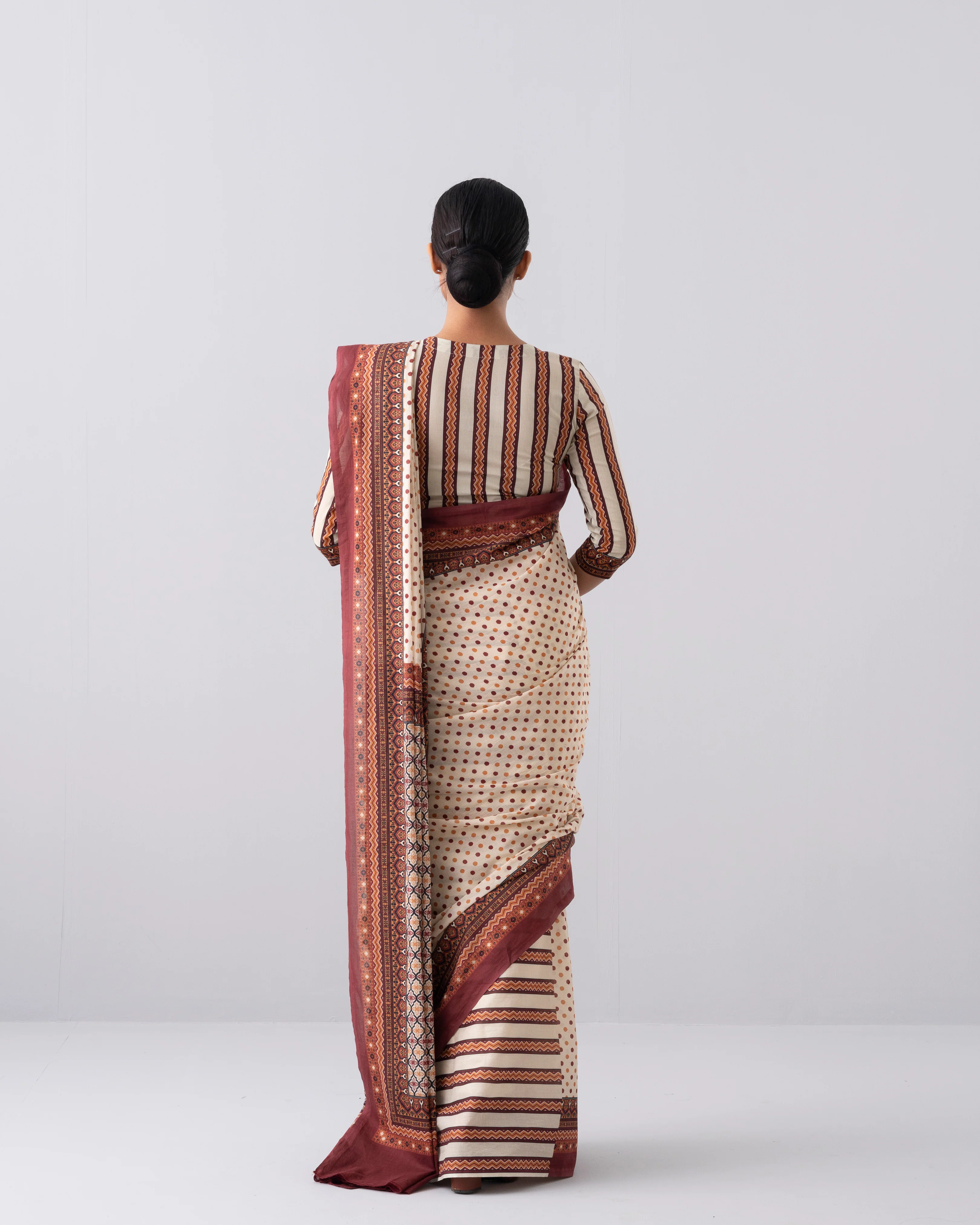 Digital Printed Cotton Saree - Image 14