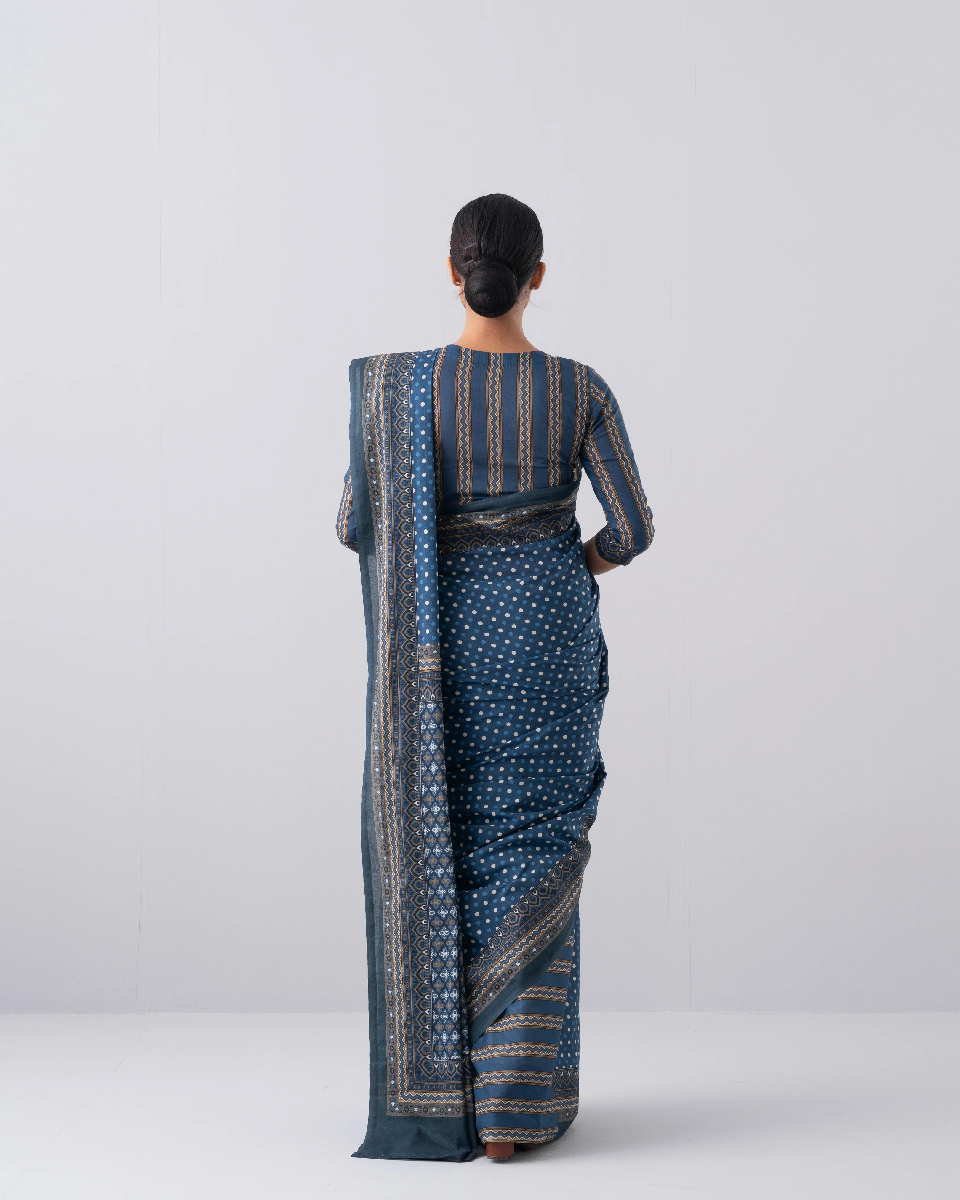 Digital Printed Cotton Saree - Image 5